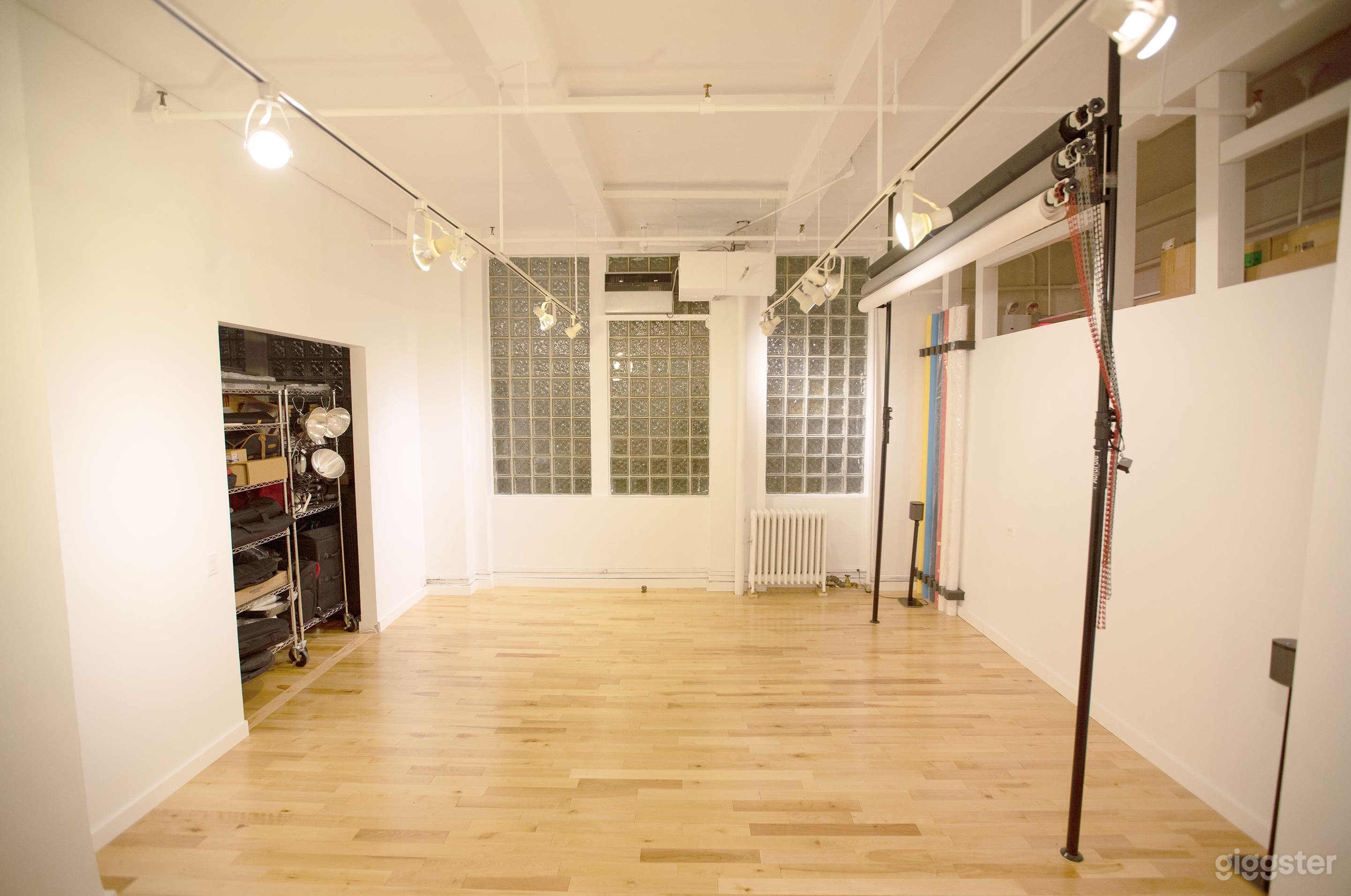 Glass Brick Wall + Equipment Room Entrance