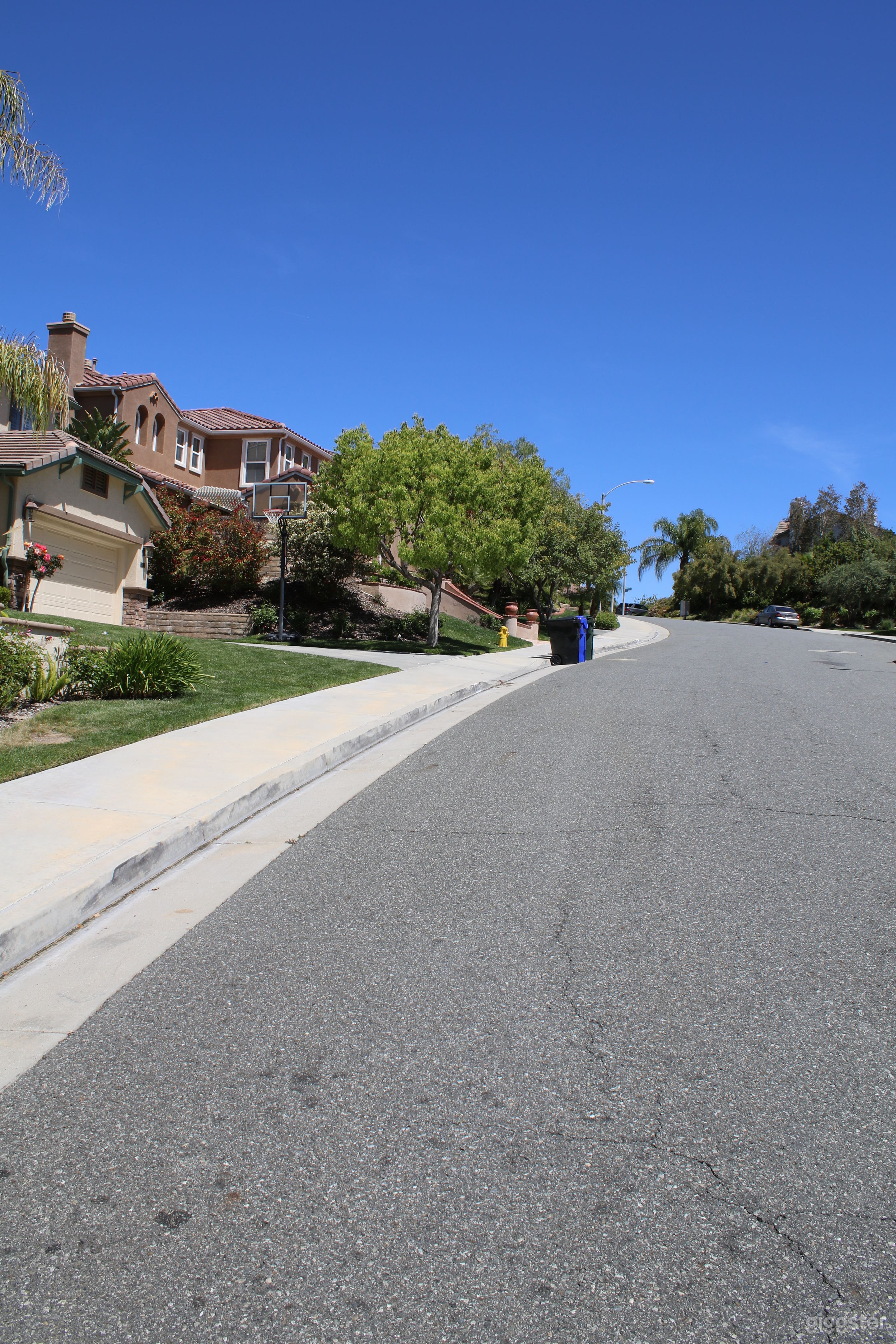 Looking up the street - wide street &amp; plenty of parking