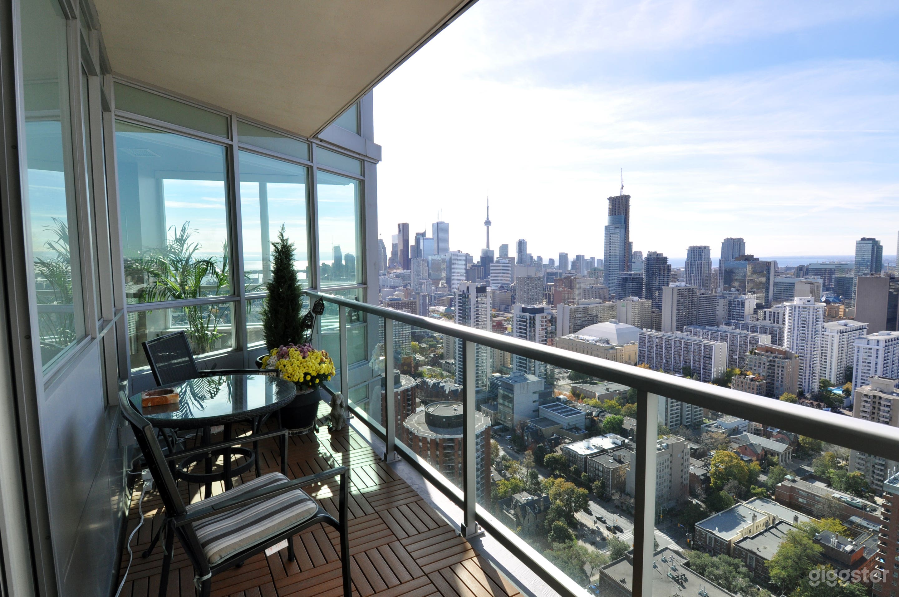 Balcony with city view