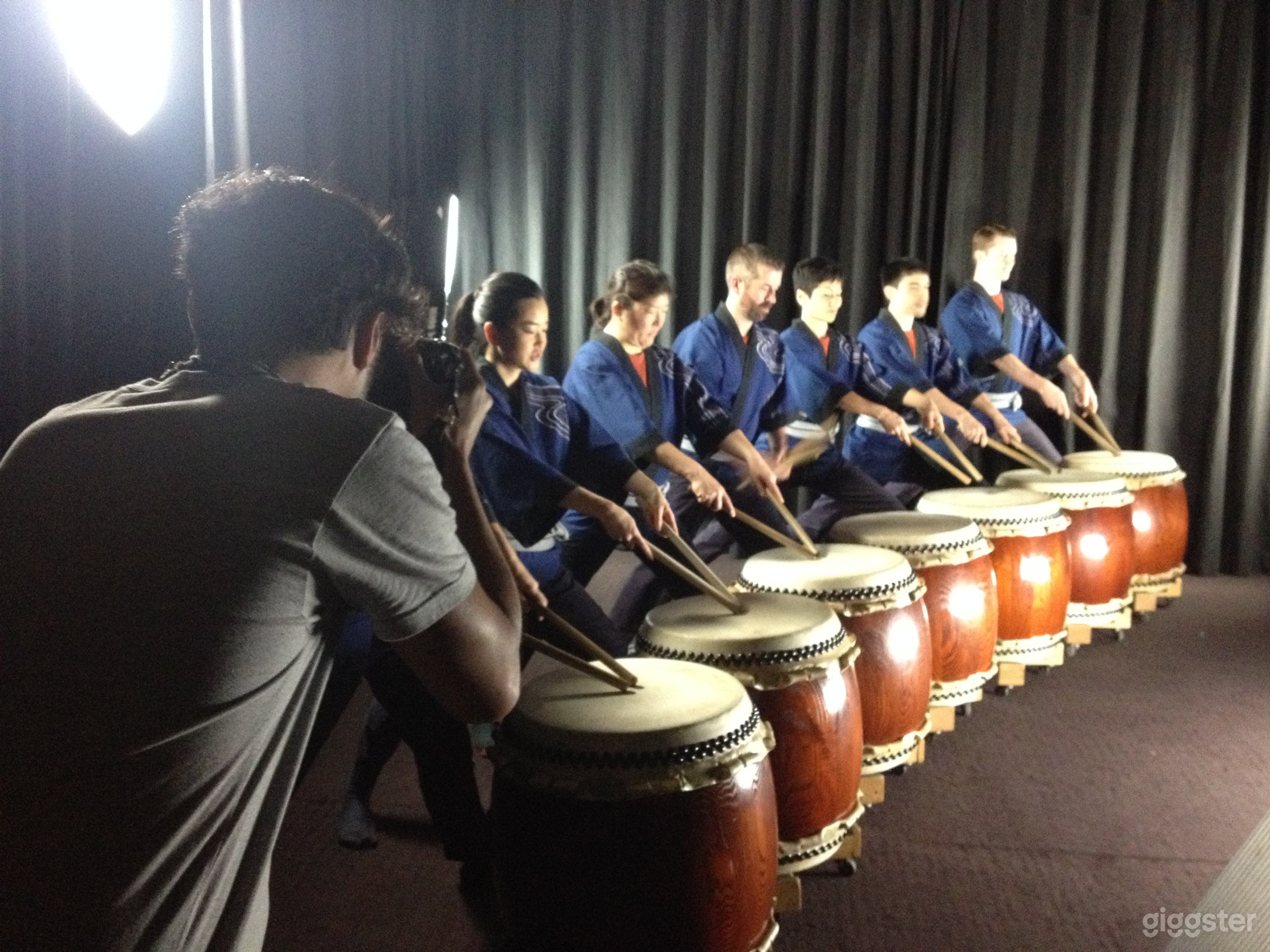 Take advantage of our multiple curtain drops for photography sessions.