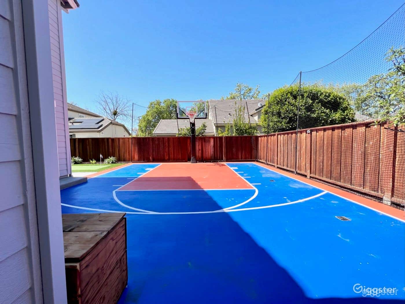 Basketball Court in a Newly Renovated Backyard Photo 3