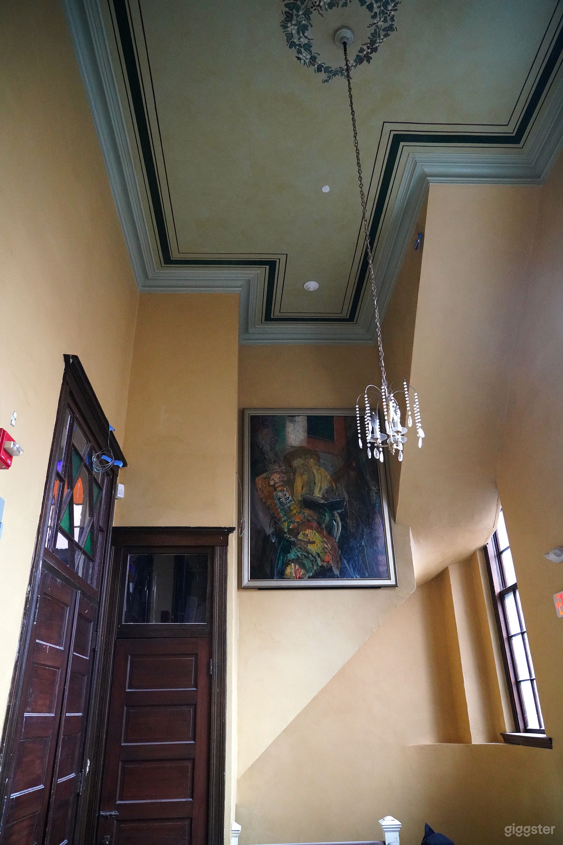 High ceilings of second floor vestibule