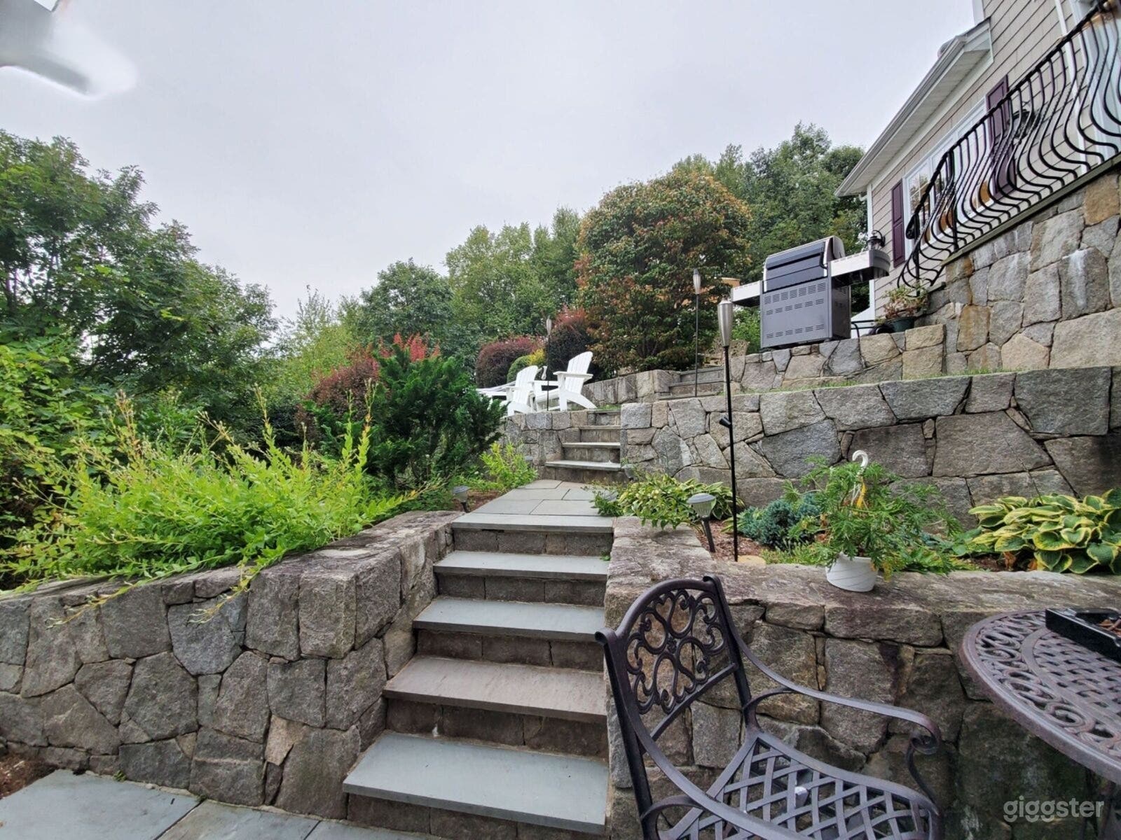 French Colonial Mountain Estate Backyard with Lake Views Photo 4