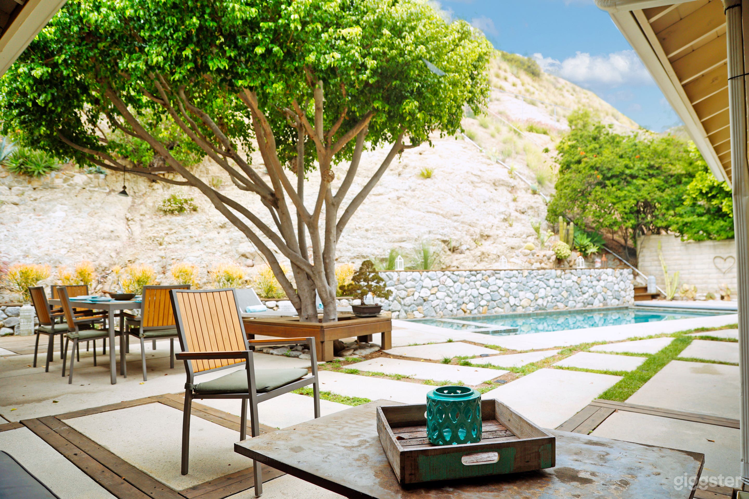 Pool view from patio area