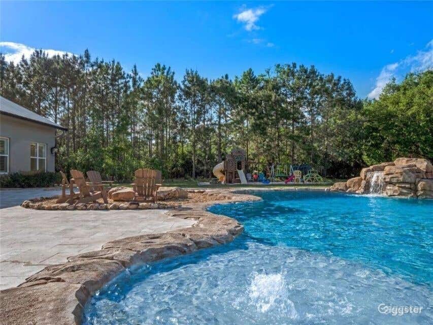 Tropical Rock Pool with Waterfall Photo 2