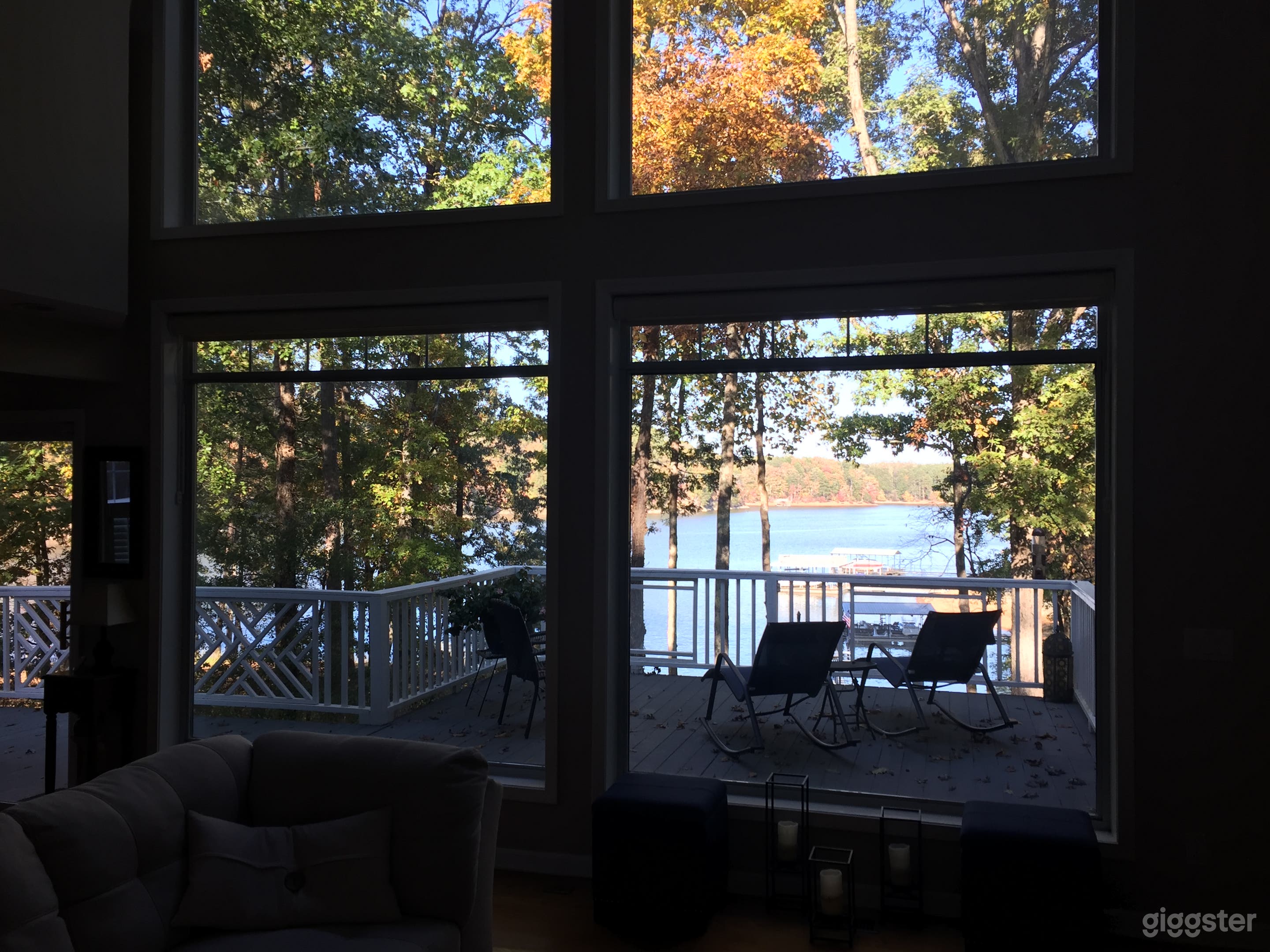 Lakeview from in front of fireplace.