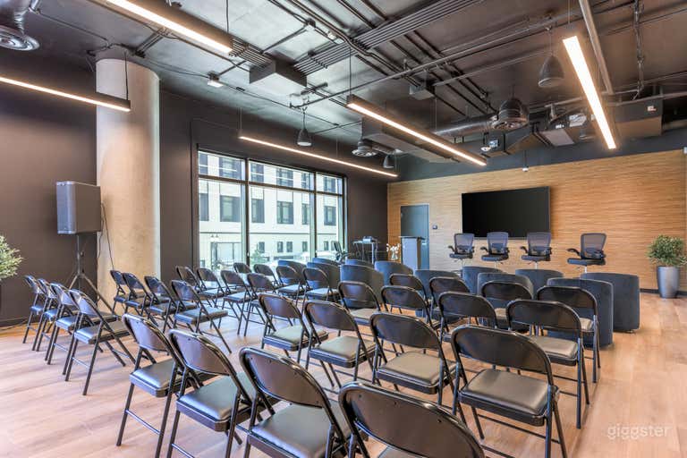  Modern Downtown Event Floor with Theater Seating & Games 