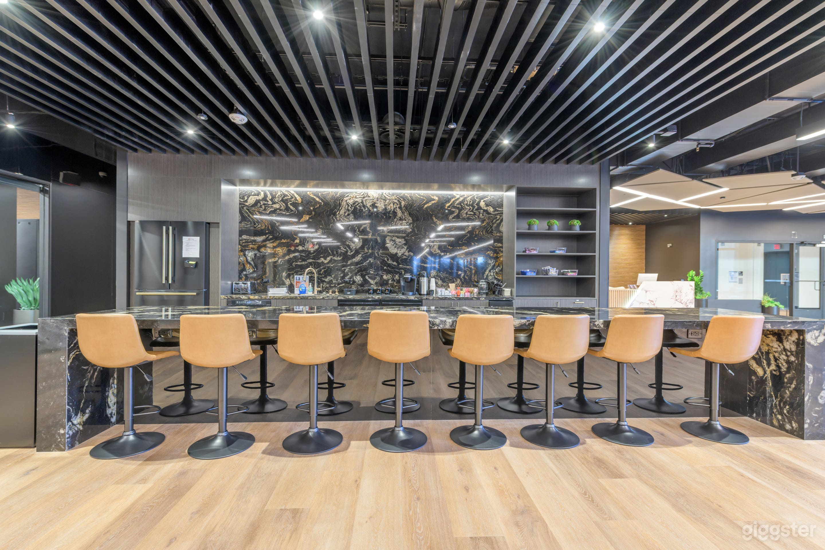 Modern Downtown Event Floor with Theater Seating &amp; Games Photo 4