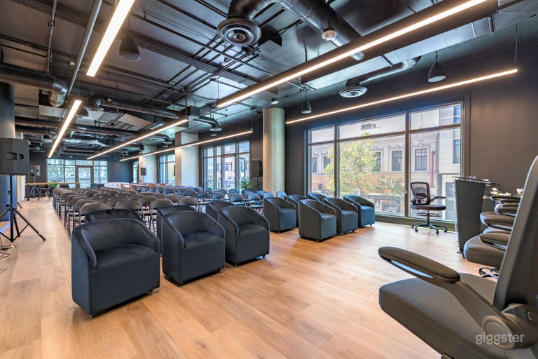  Modern Downtown Event Floor with Theater Seating & Games 