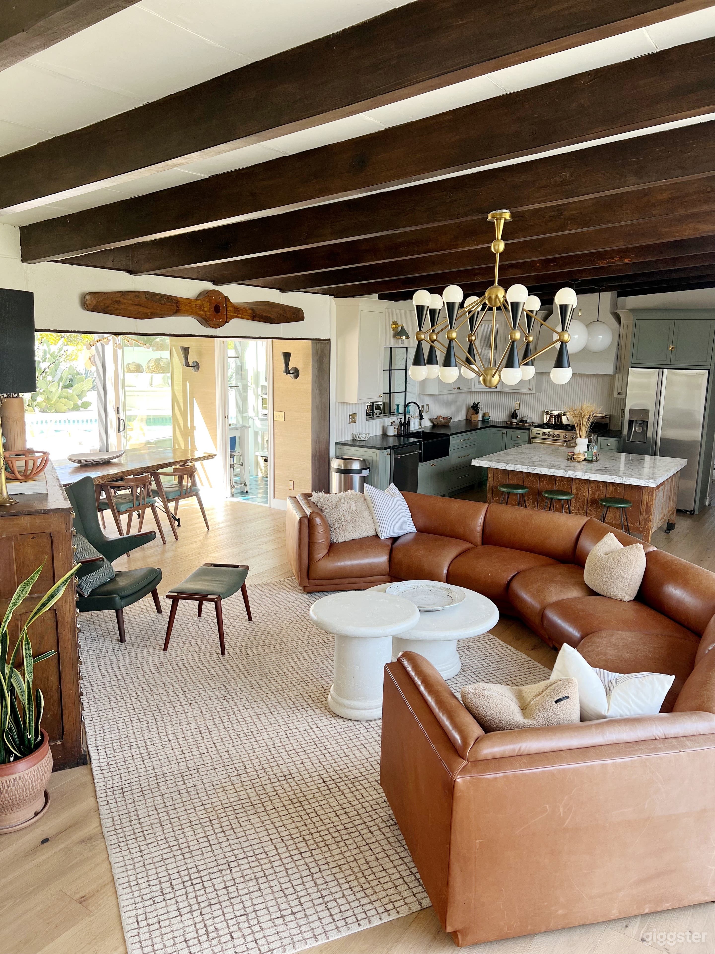 Most all the furniture inside the home is authentic, vintage and has been professionally restored & reupholstered.