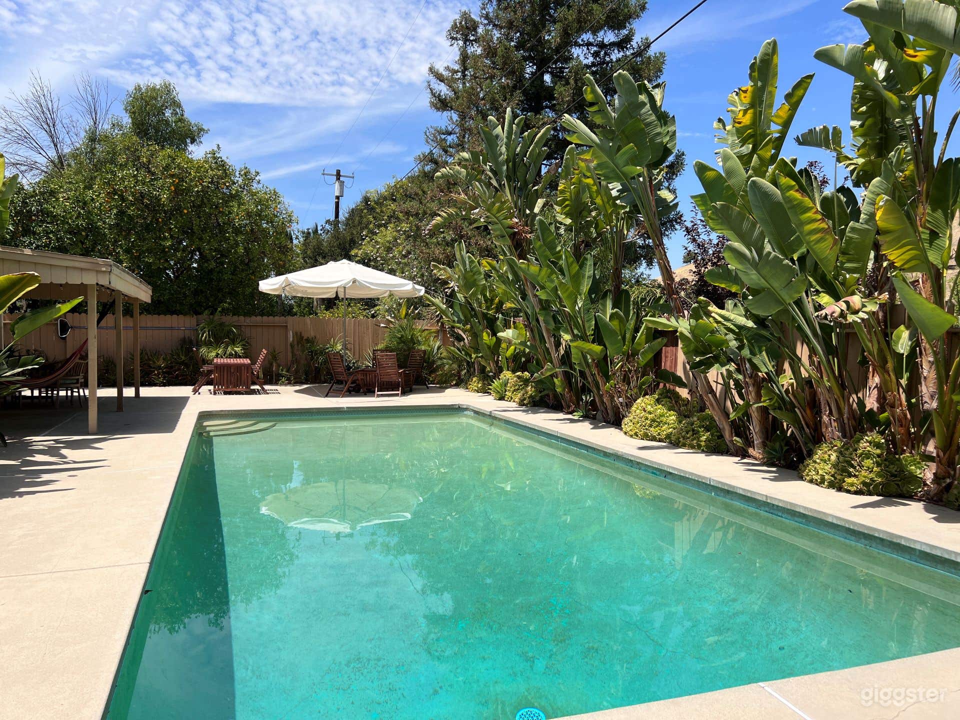 pool view facing west