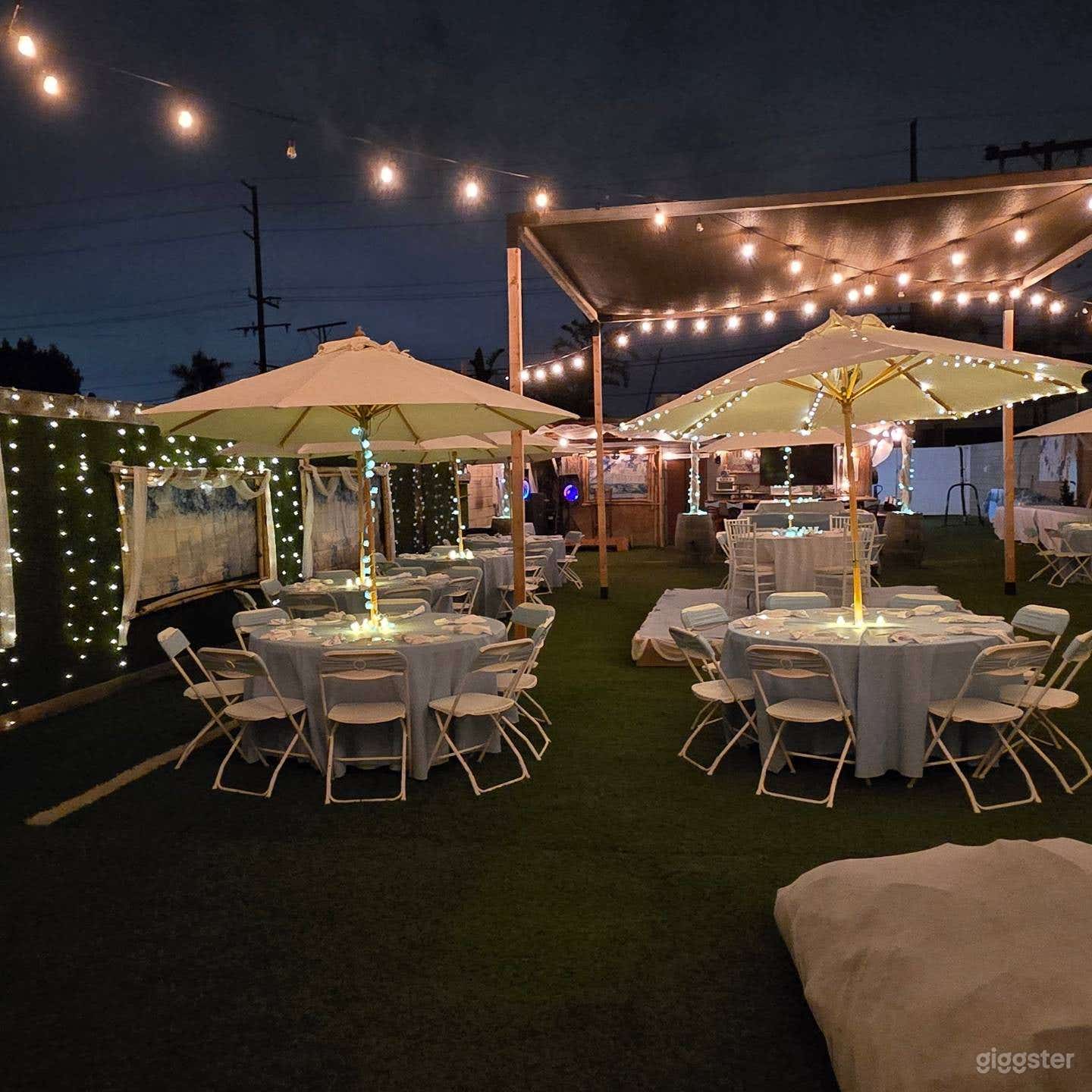 Table and chair rentals available.  Fire pit rentals.  Decorate as you wish. 