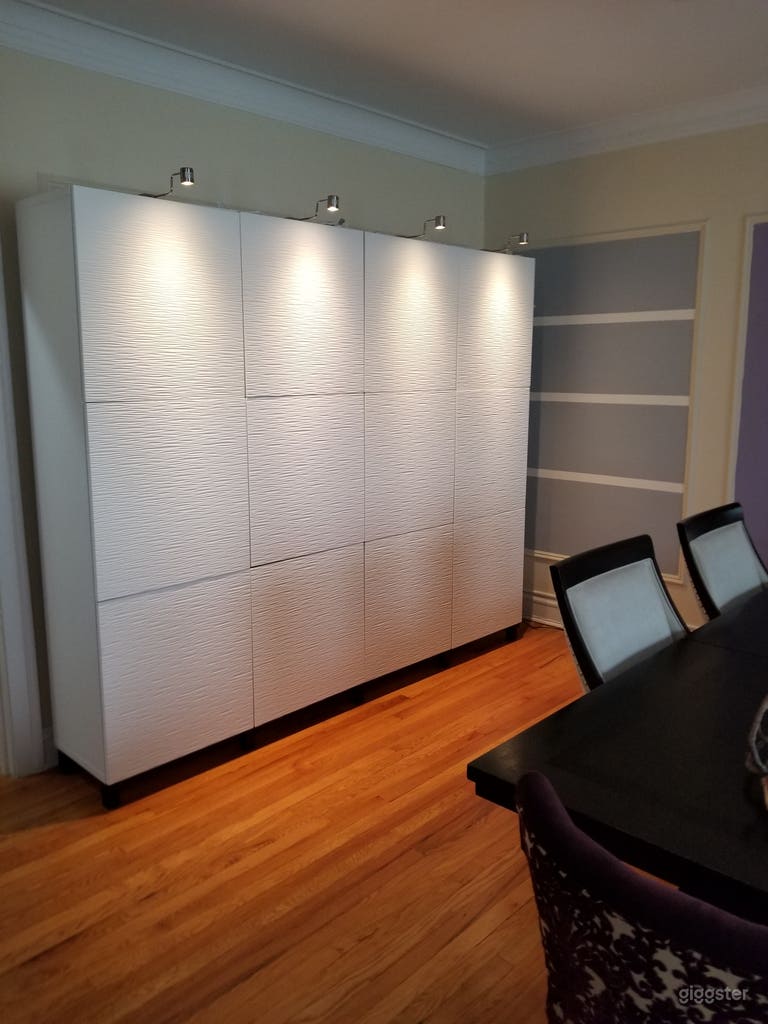  Storage unit with lights on, creates great mood lighting. 