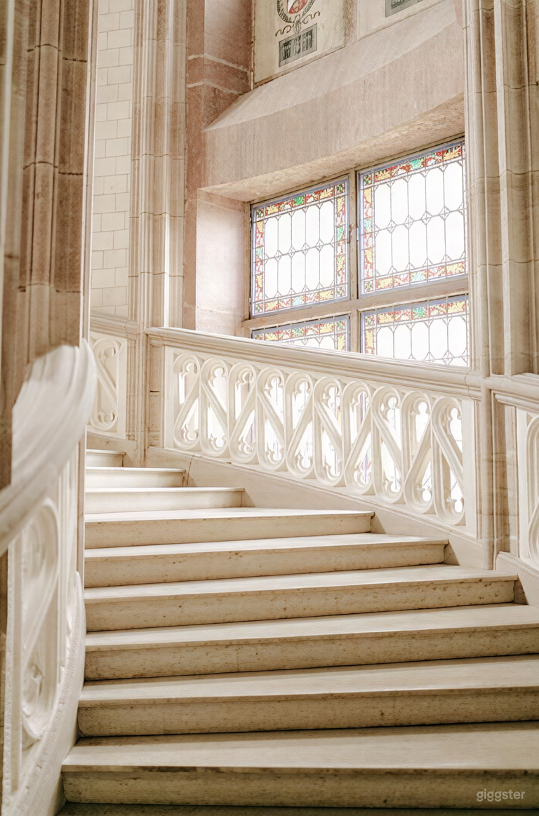  Grand Escalier en Marbre dans un Manoir Historique 