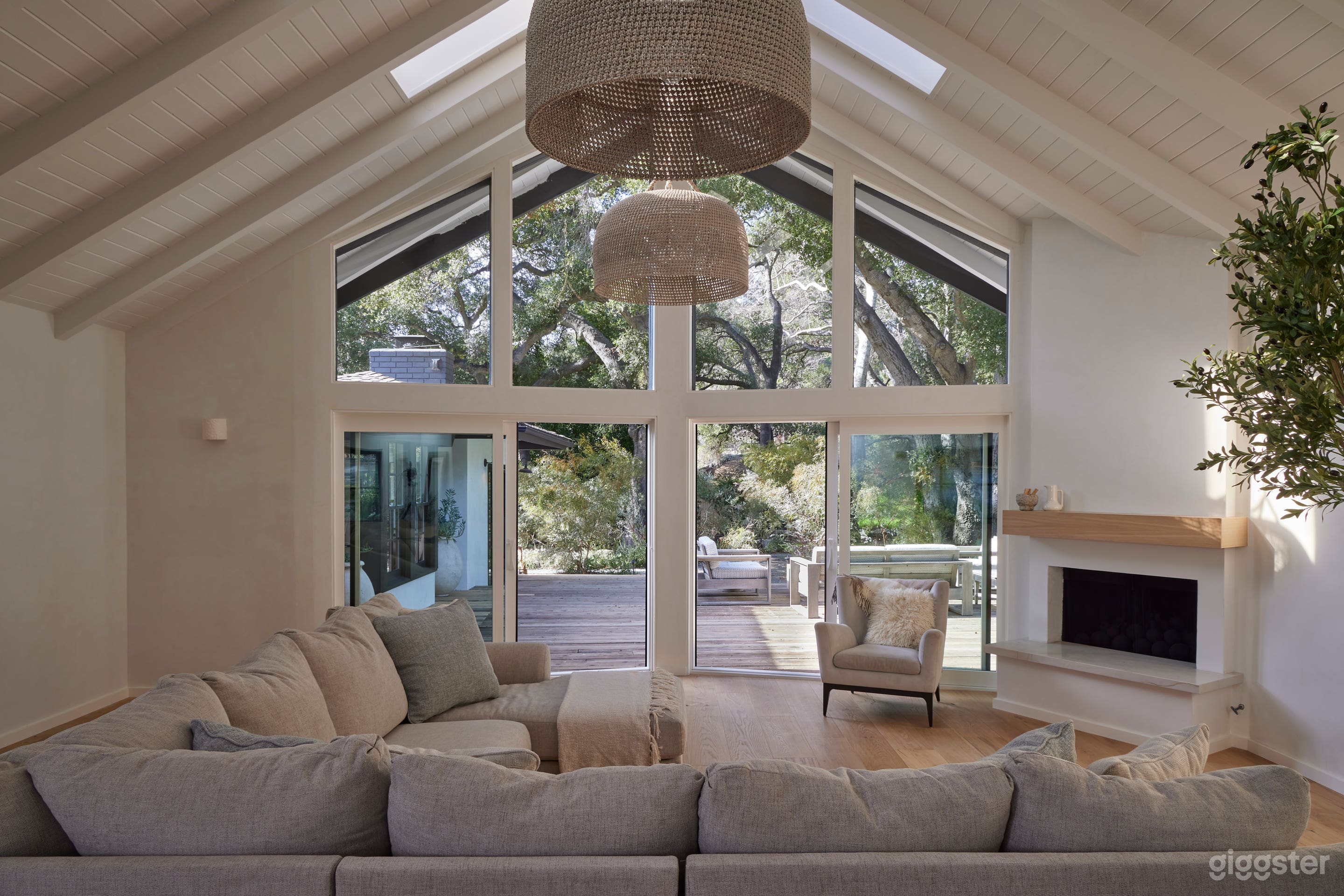 Great room w/ view of backyard