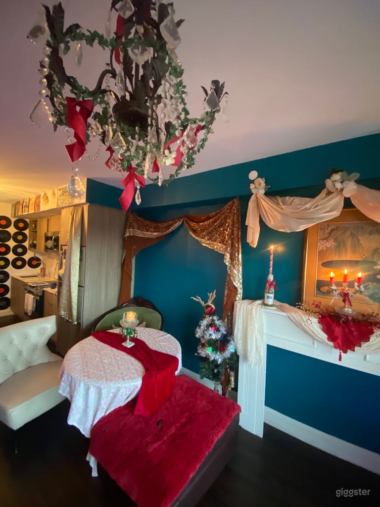  Teal Living Room wall . CHRISTMAS Edition Daytime 

*Review more on our Instagram @Deerdenstudio 