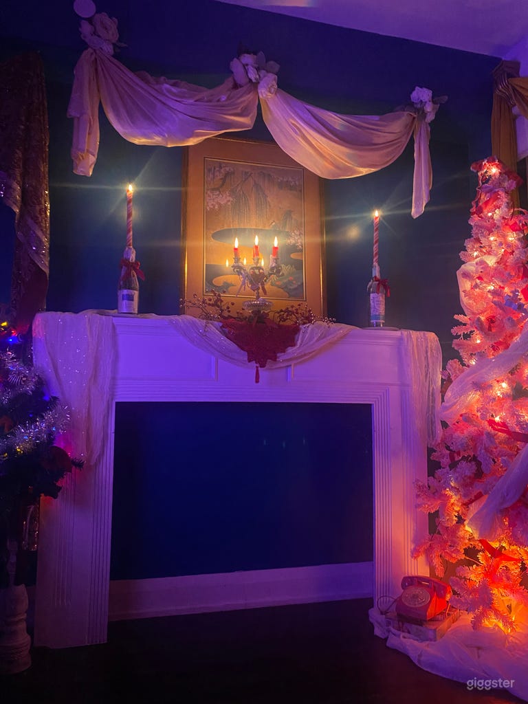  Teal Wall , Living Room . Christmas Edition Nighttime. 

*Review more on our Instagram @Deerdenstudio 