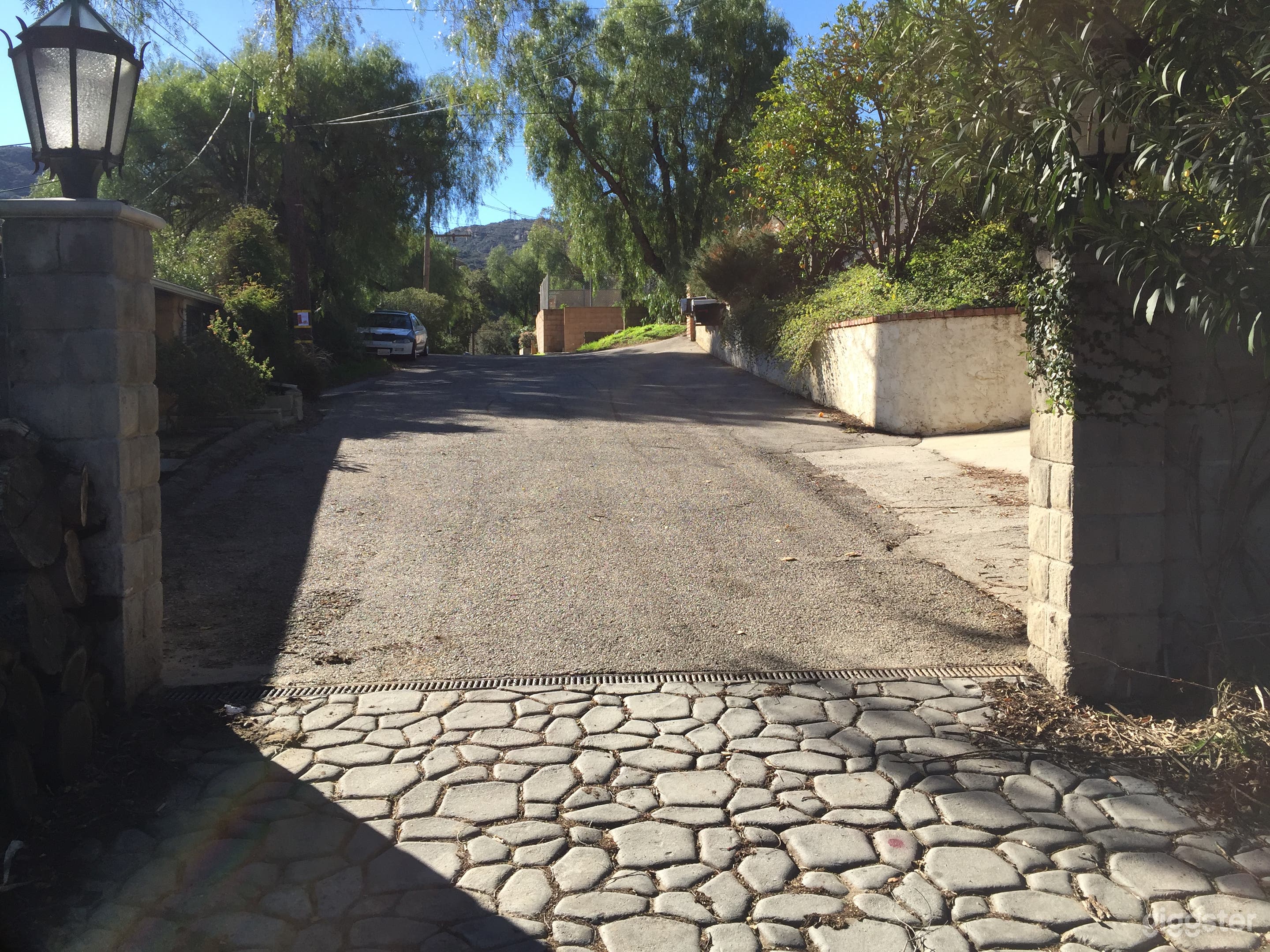 From the driveway into the street