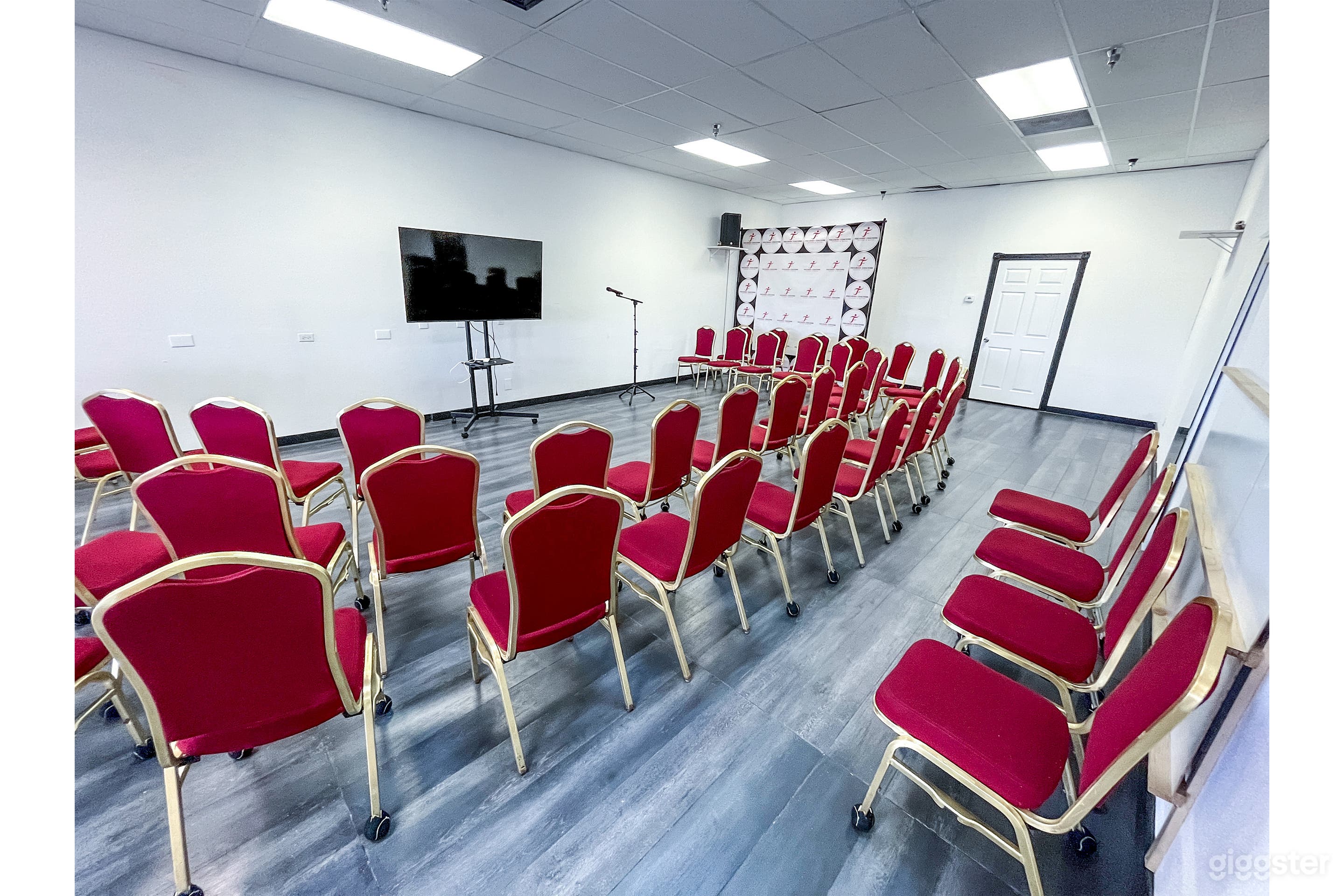 We feature a theater-style setup ideal for presentations, accommodating up to 35 attendees. With tiered seating and advanced audiovisual equipment, the space ensures optimal visibility and engagement, making it perfect for impactful talks
