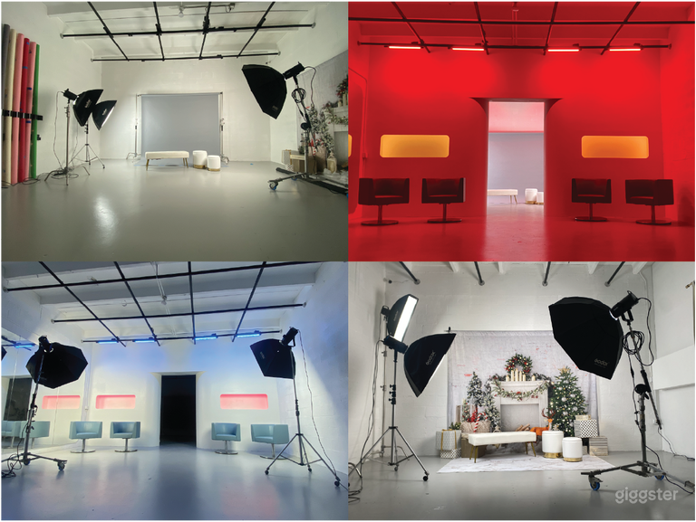  24/7 Backdrops & ArtDeco Wall w/ Color Changing Lights 