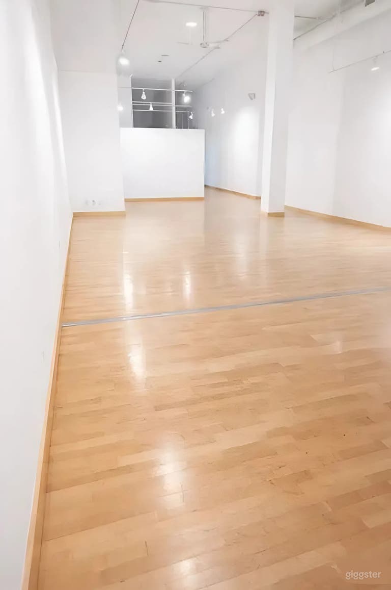  Art Gallery with White Walls and High Ceilings 