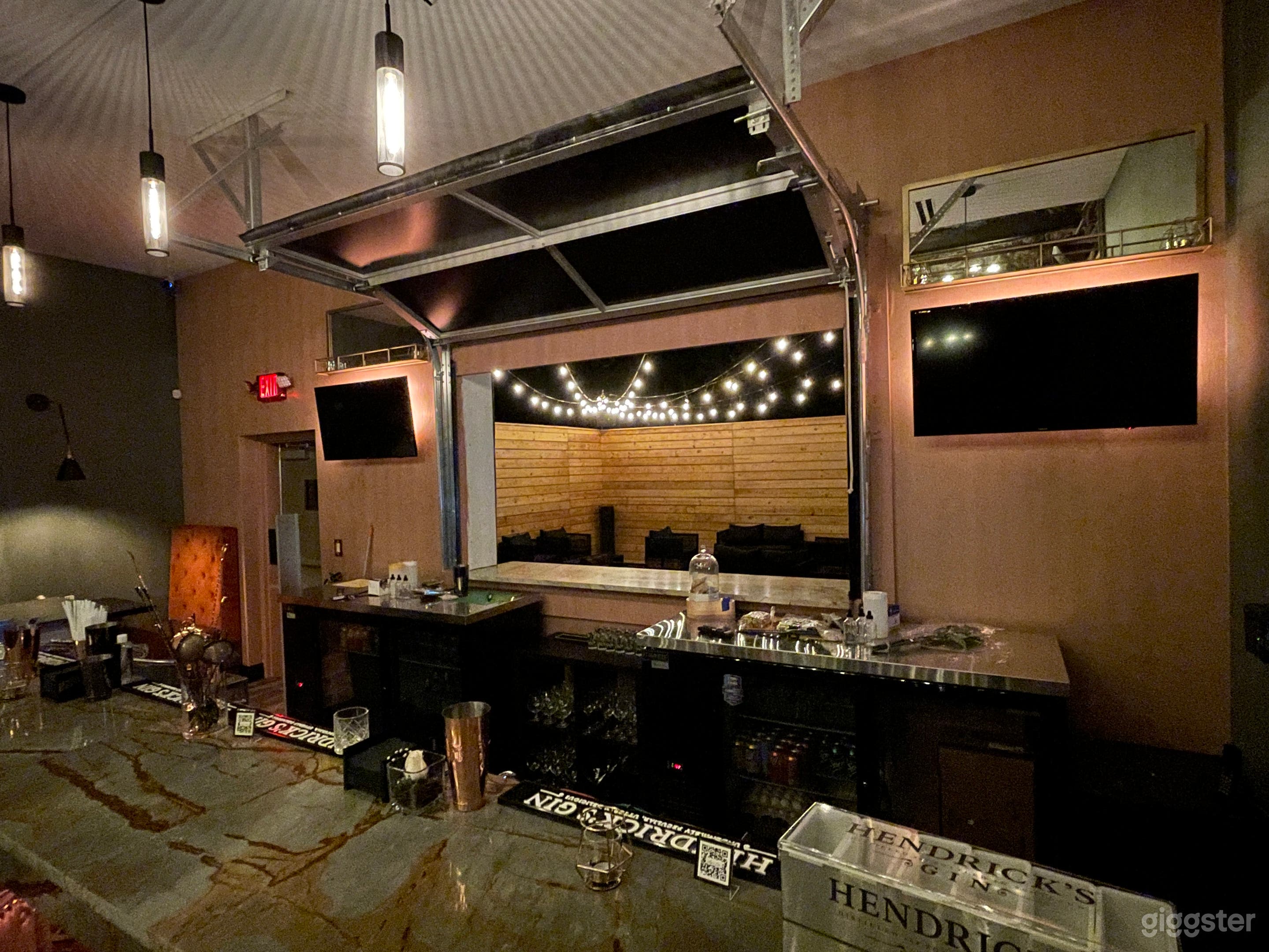 Roll up door to the private deck