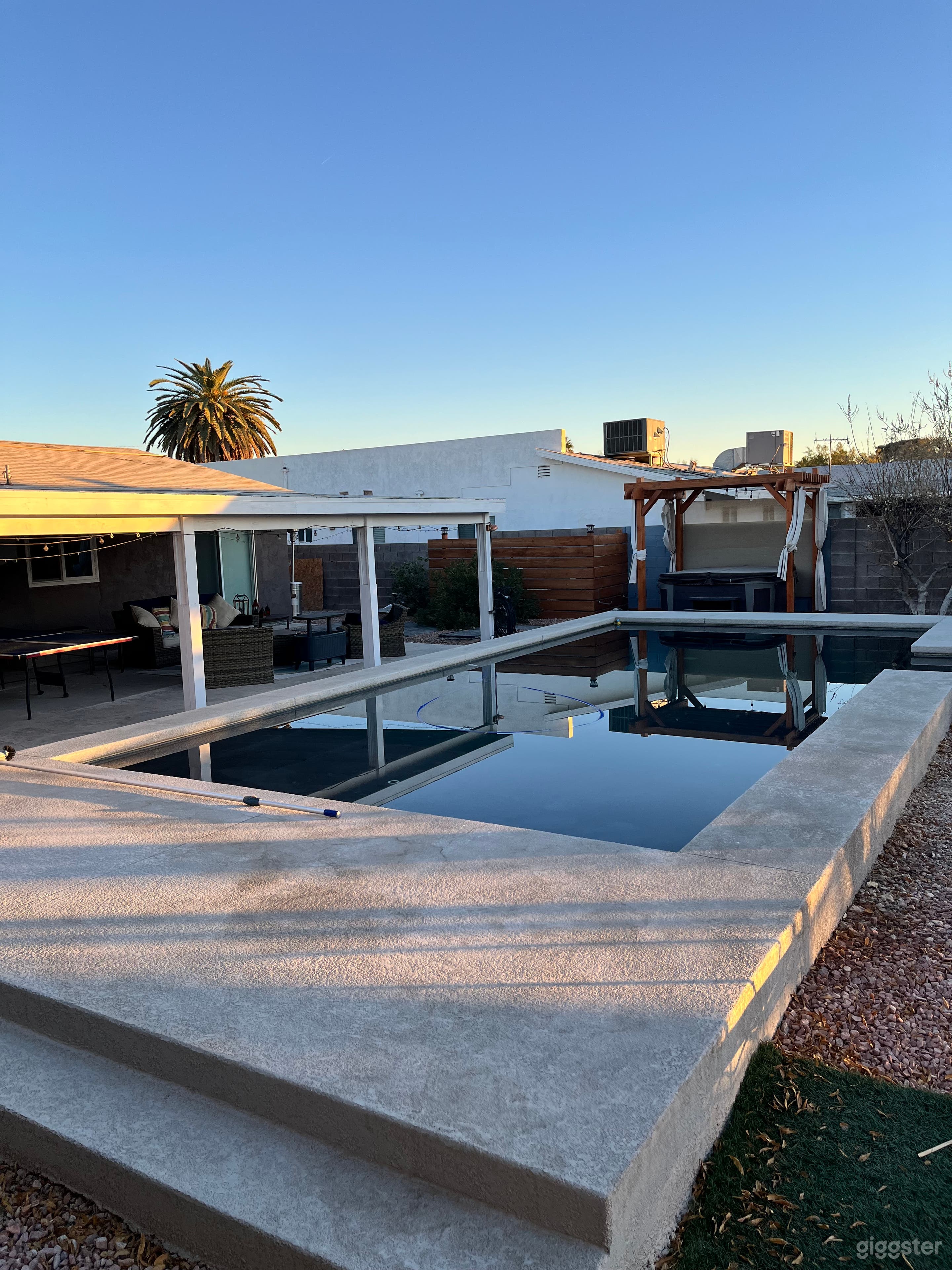 Pool and above ground spa