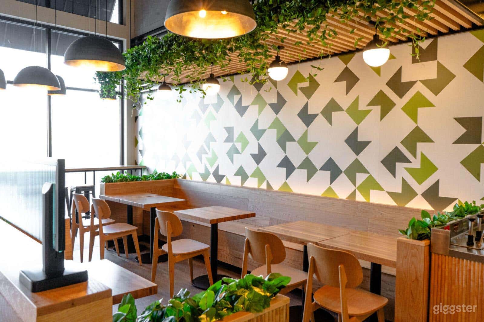 Modern Rustic Restaurant with Open Kitchen, Industrial Charm Photo 2