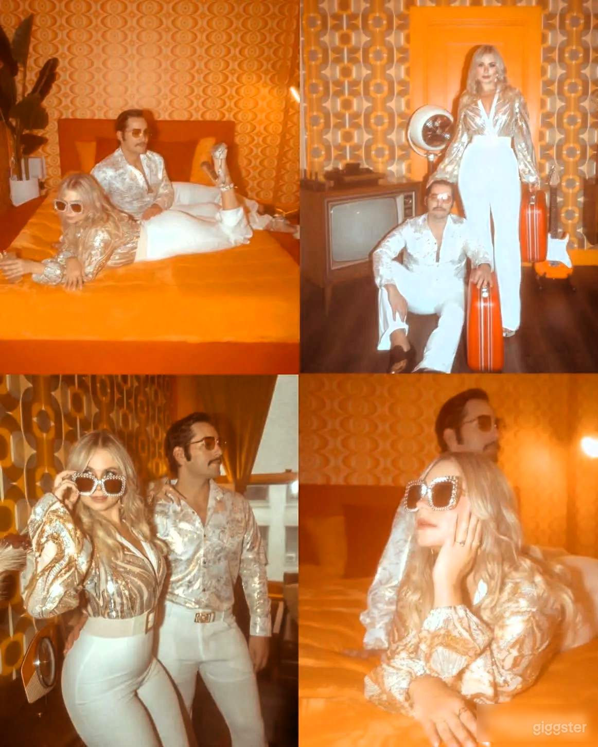 70's Orange Downtown Retro Room w/ Red Circle Bed Photo 4