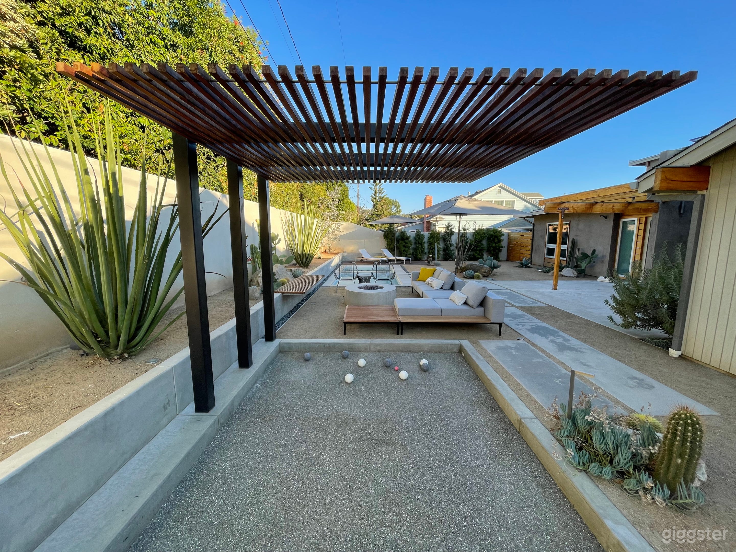 Backyard bocce ball court