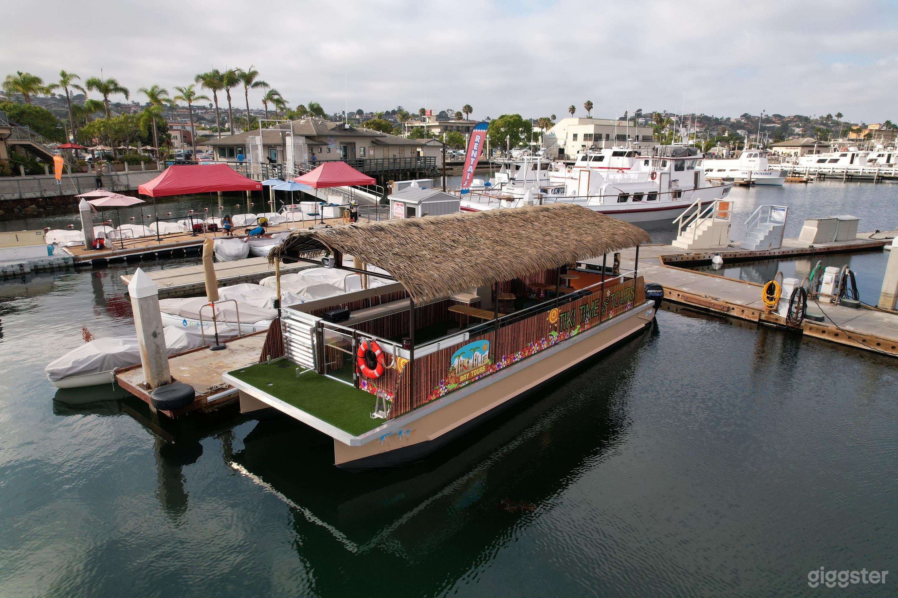Tiki Time docked at our marina.