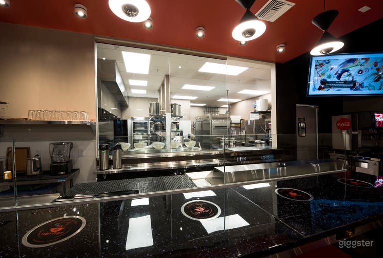  Drink bar facing open kitchen 