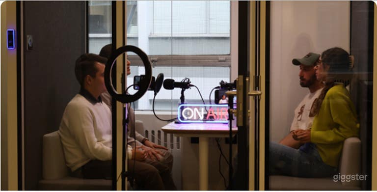  Cozy 4-Person Podcast Studio 