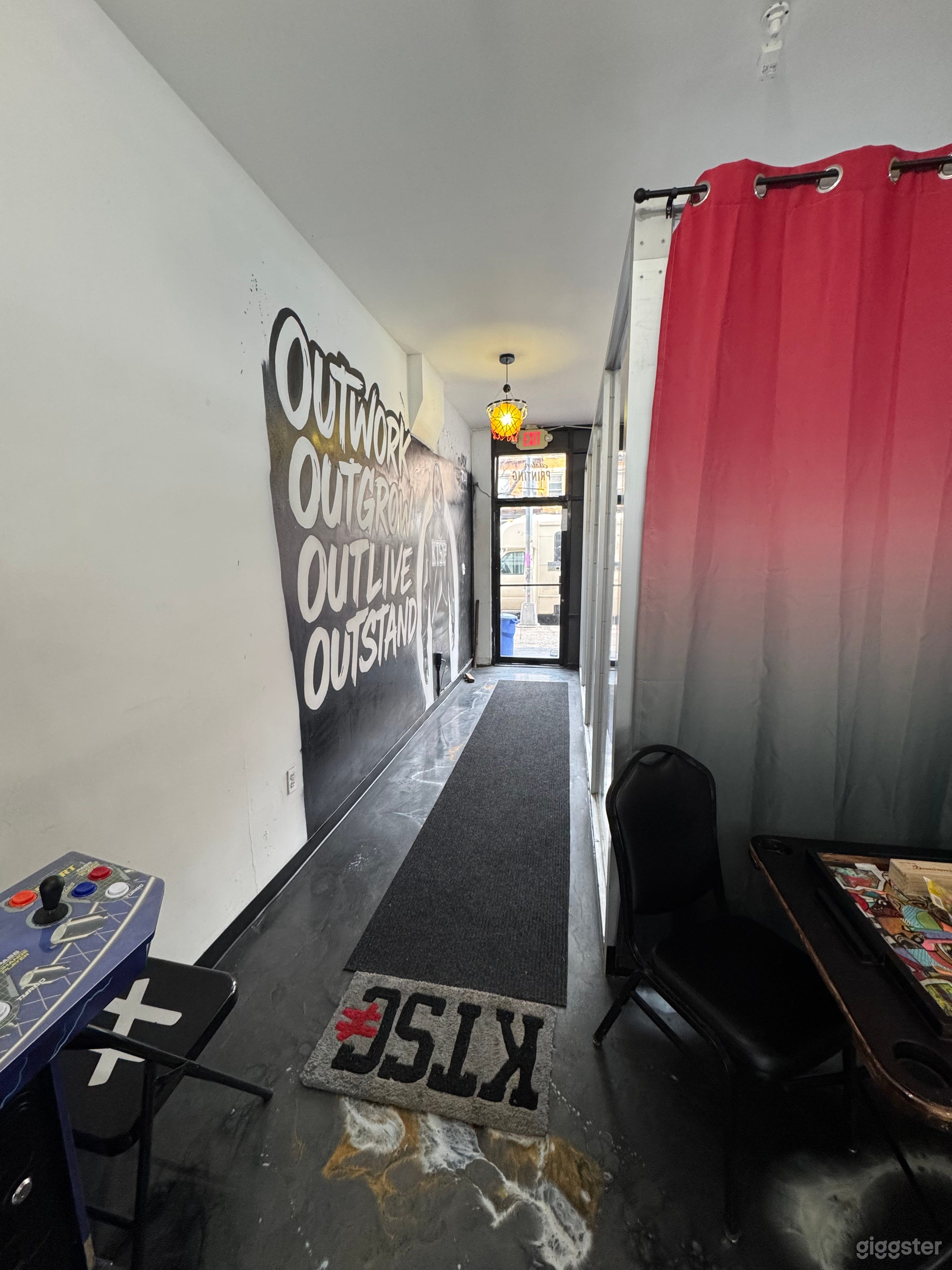 Long entry corridor ideal for walk-through shots and transitions.