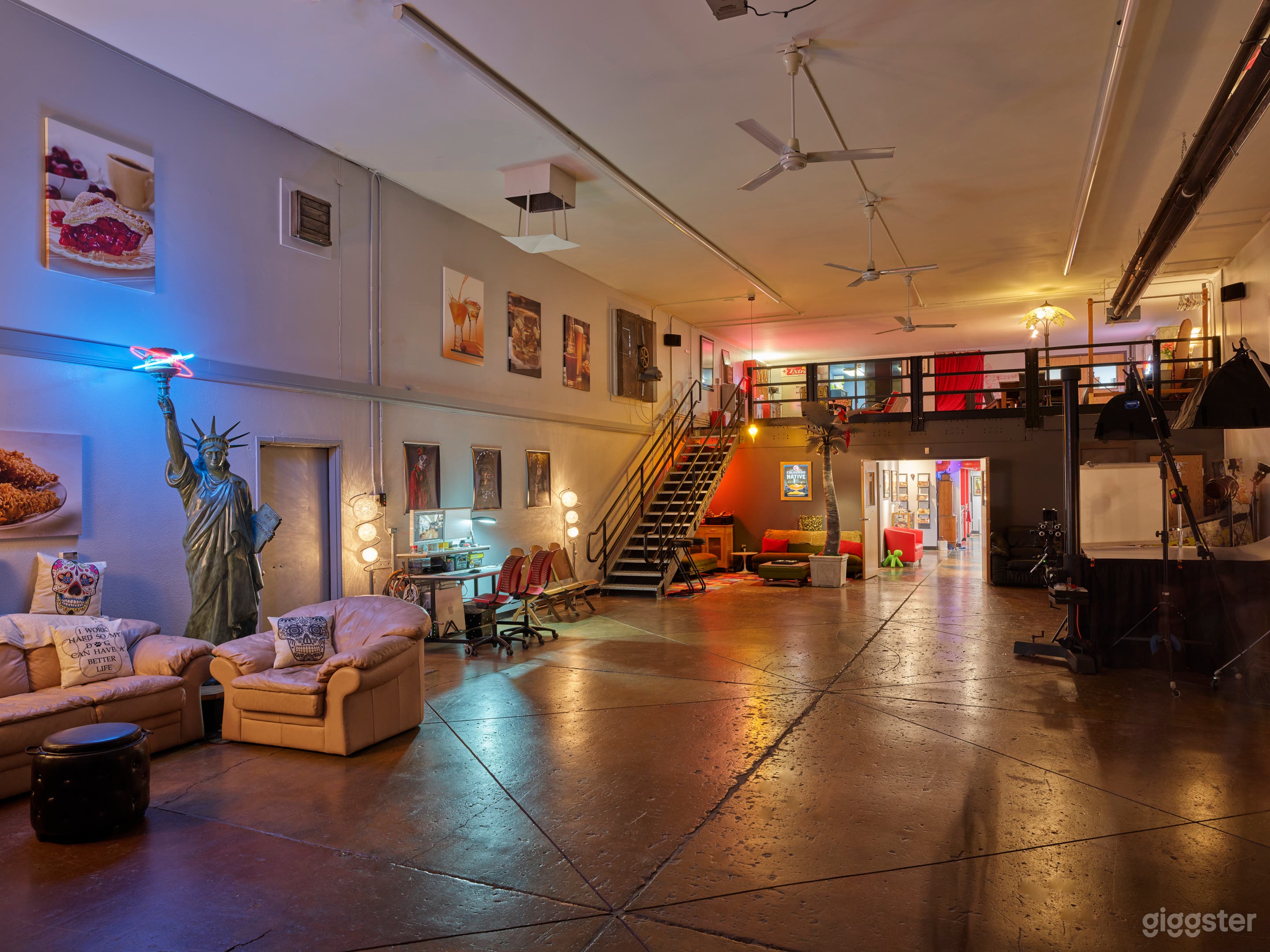 Main Studios space with over looking balcony.