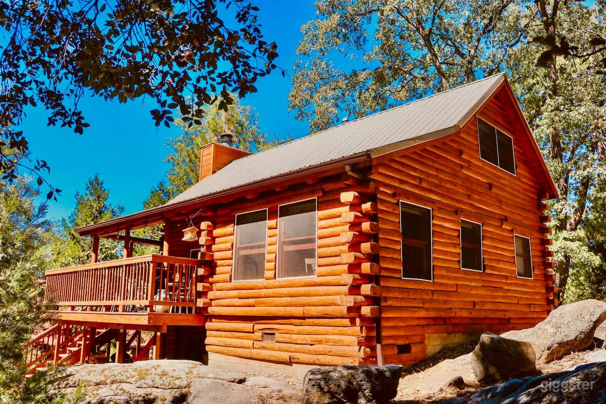 Timbered Pines, an authentic log cabin, located in Idyllwild