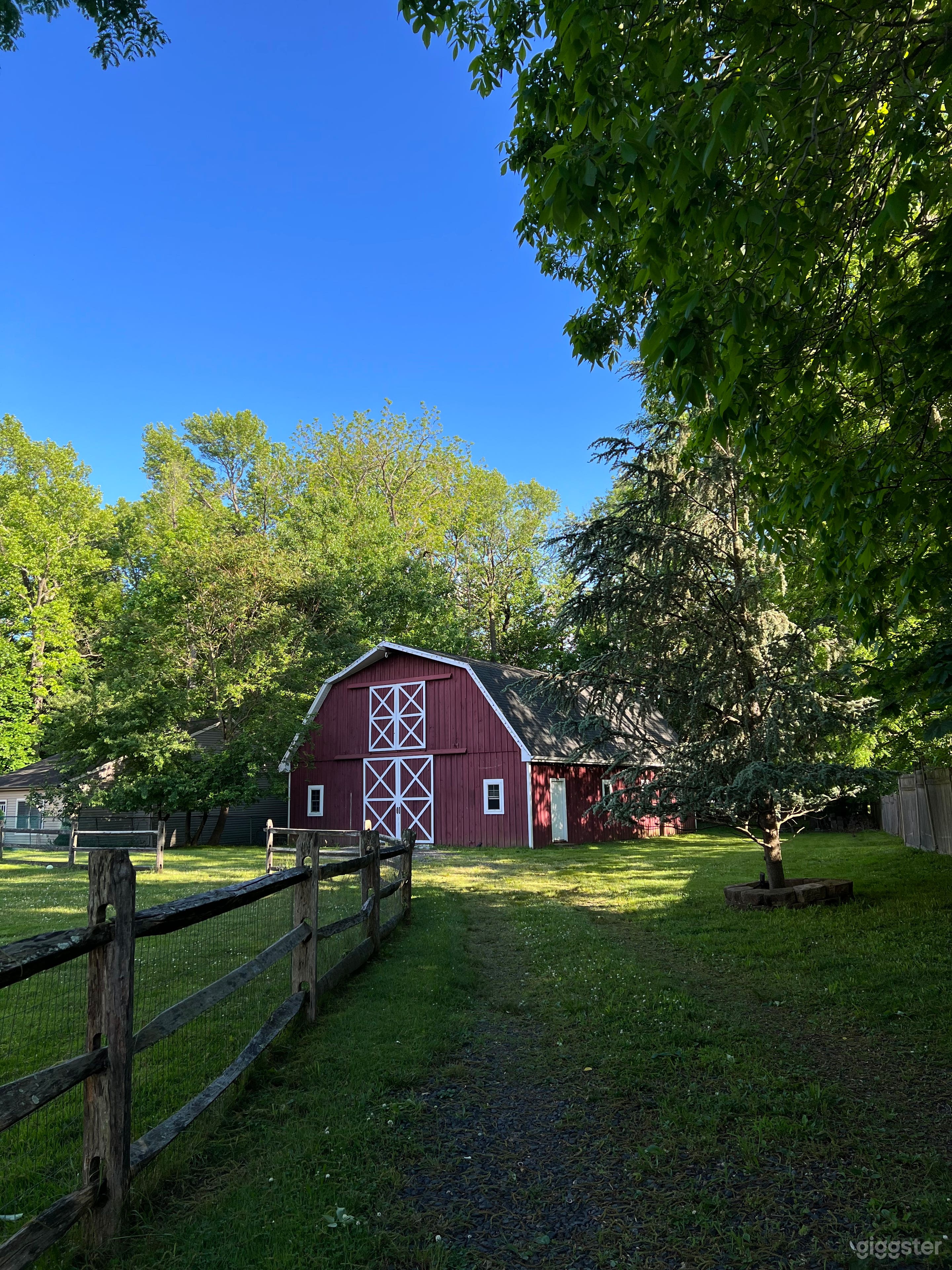 Backyard and 36x50 barn (Summer)