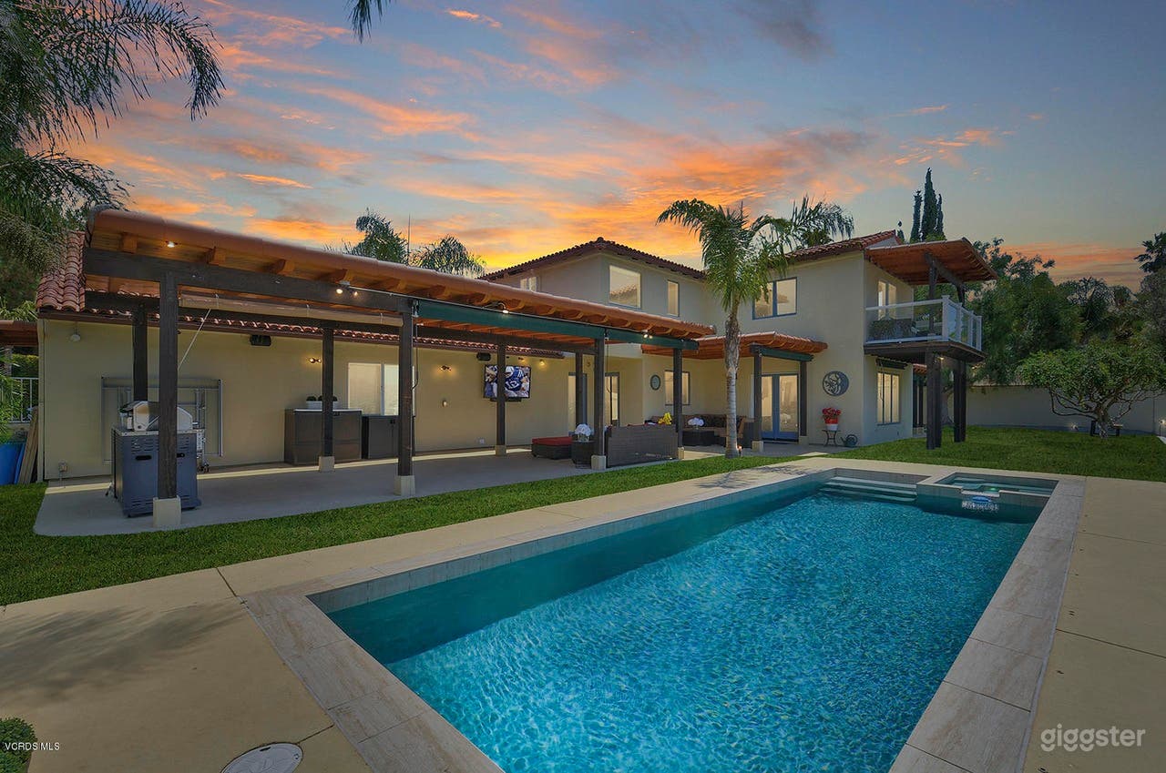 Back of house, pool, looking South