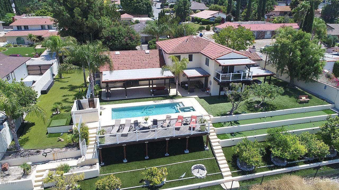 Ariel view of entire property looking East