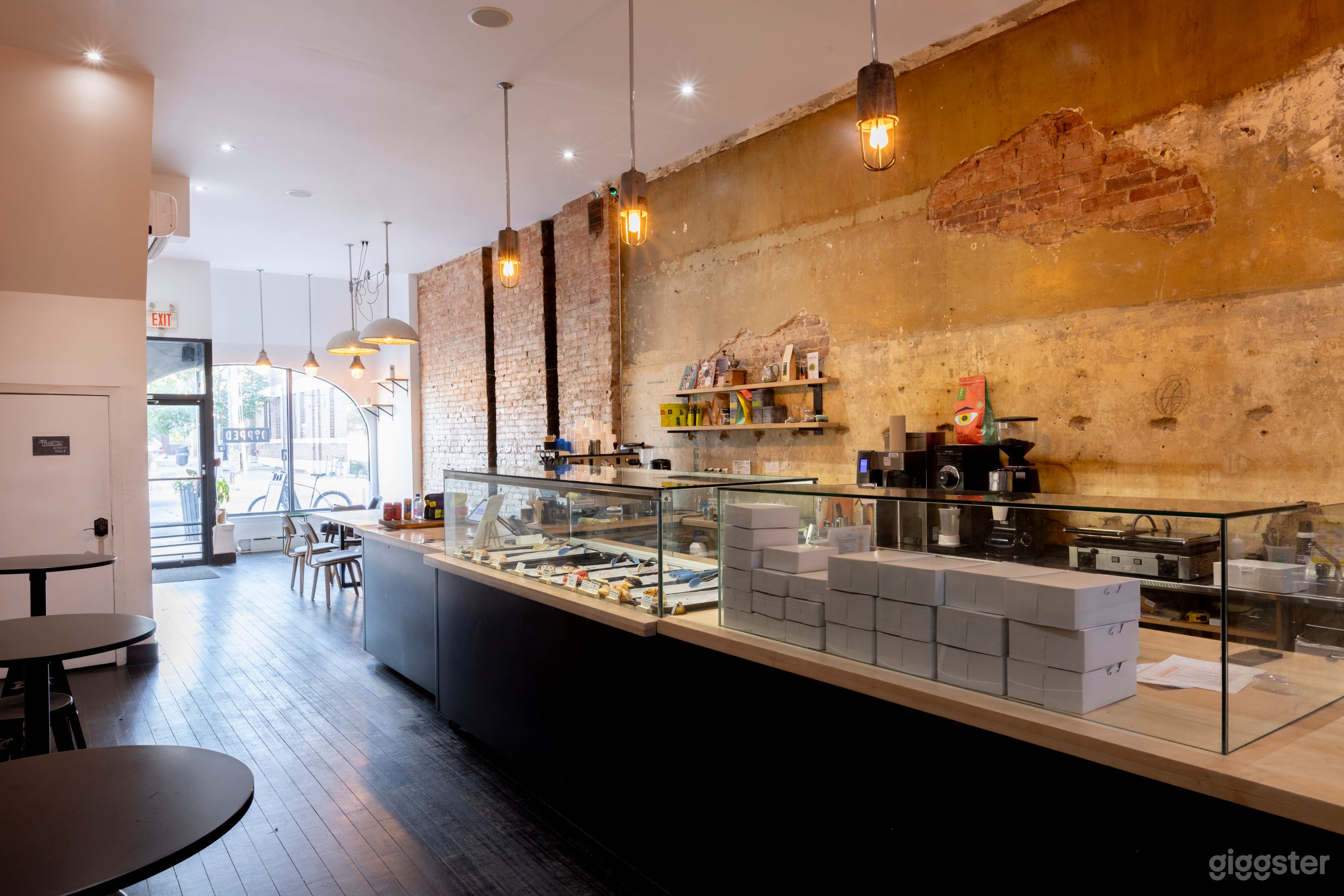 Previous set up from the back of the store to the front - natural light 