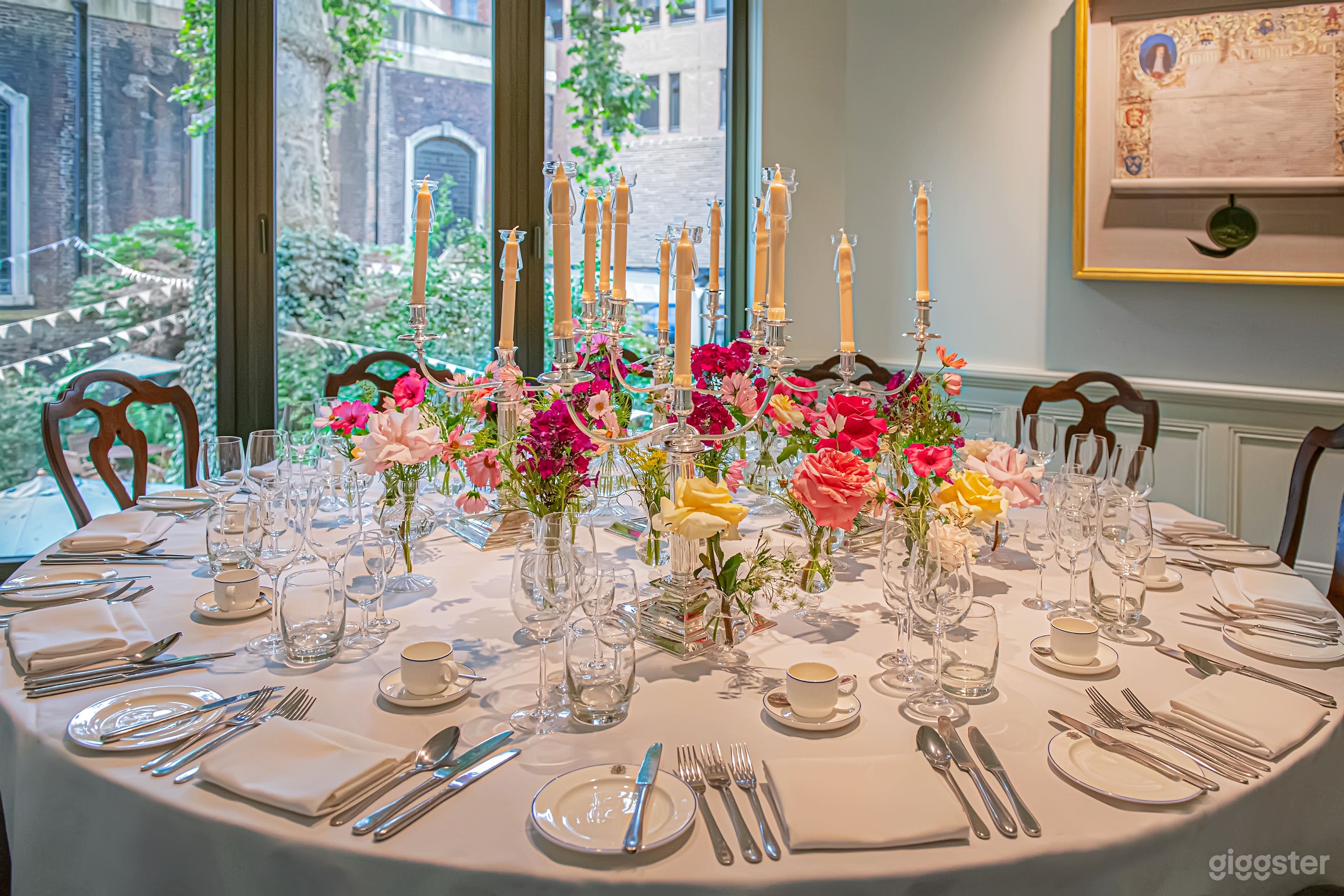 Private dining room over looking private City garden