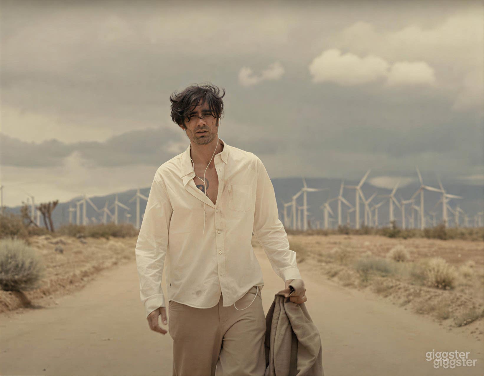 Windmills and Desert Photo 1