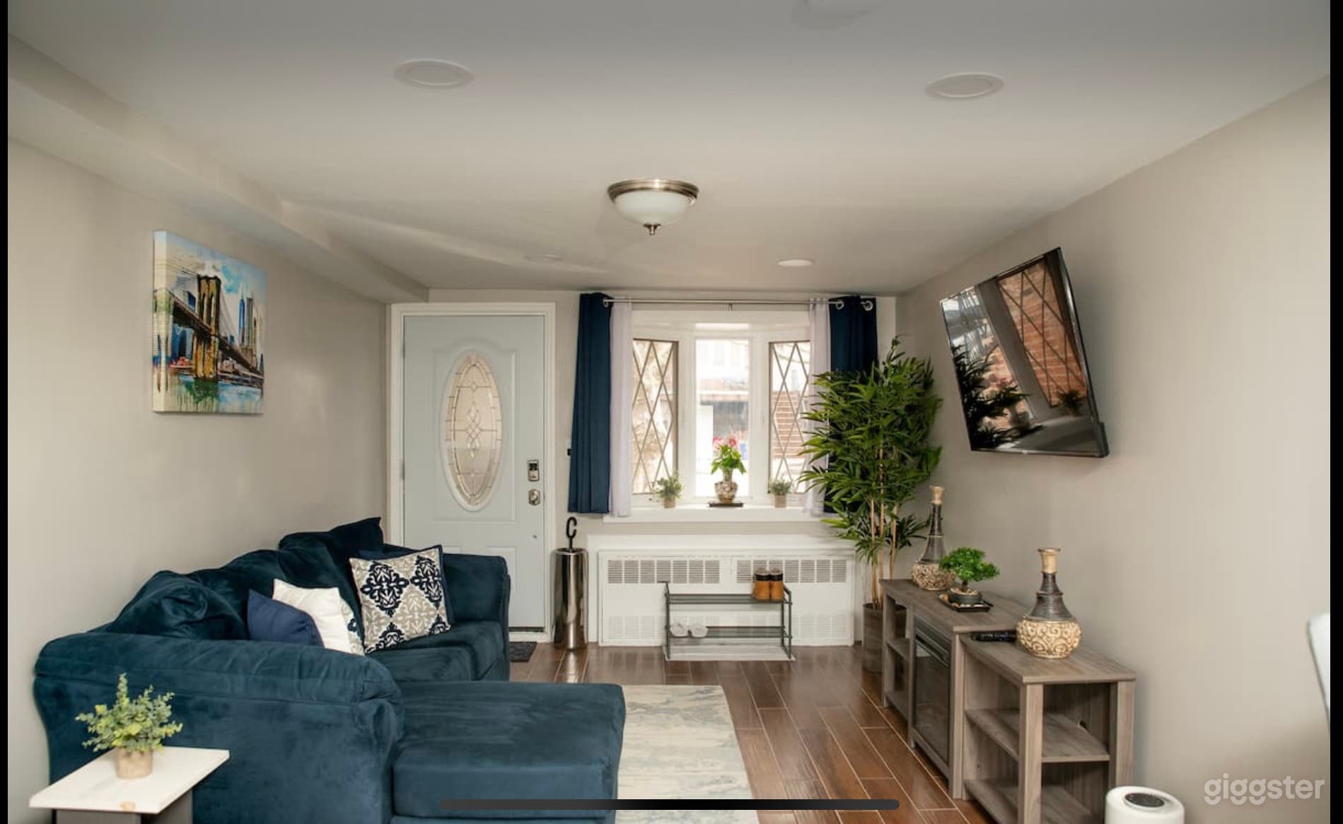 Open Concept view of Living Room from the Kitchen.