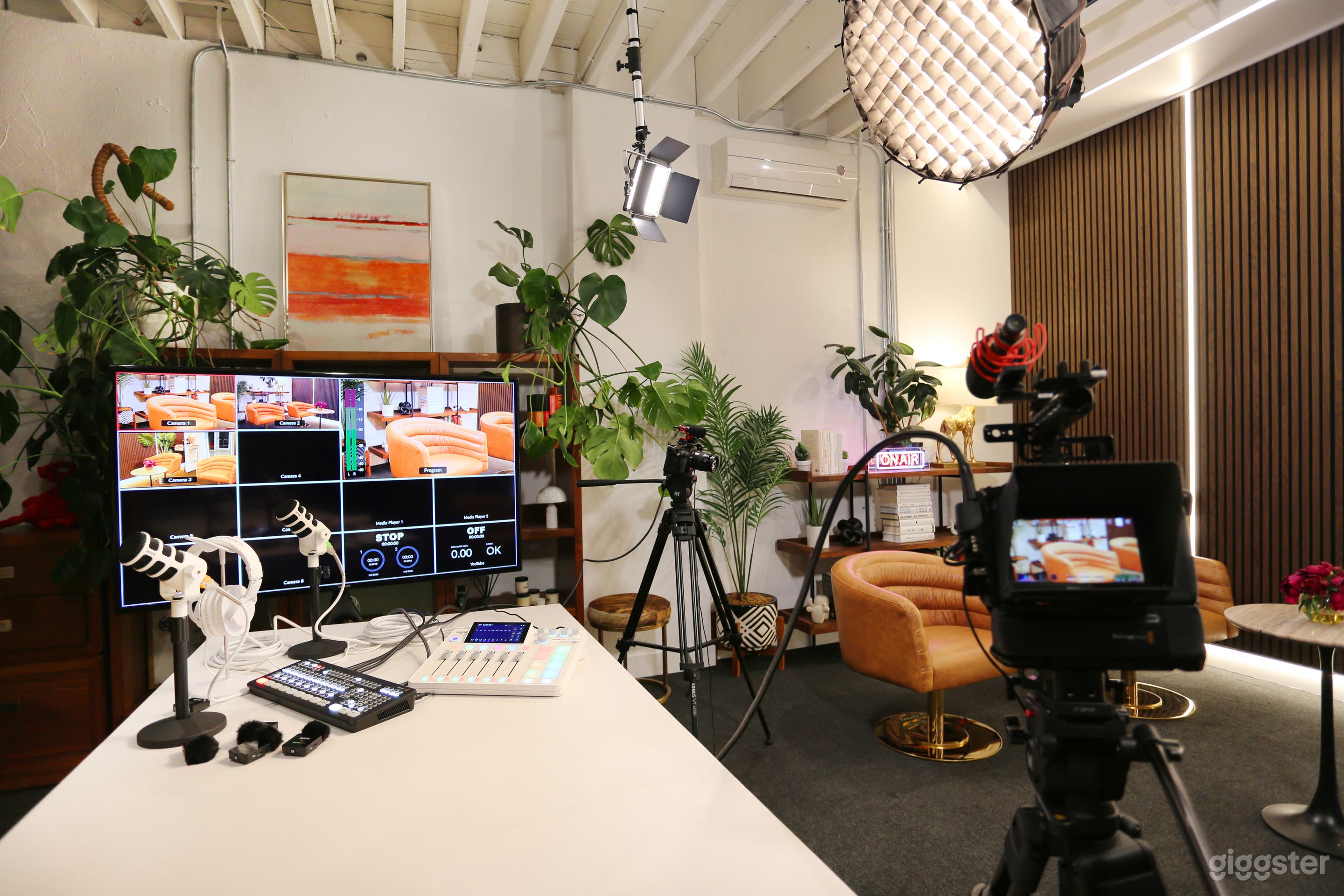 Podcast Studio w/ Leather Chairs &amp; Exec Desk Private Office Photo 3
