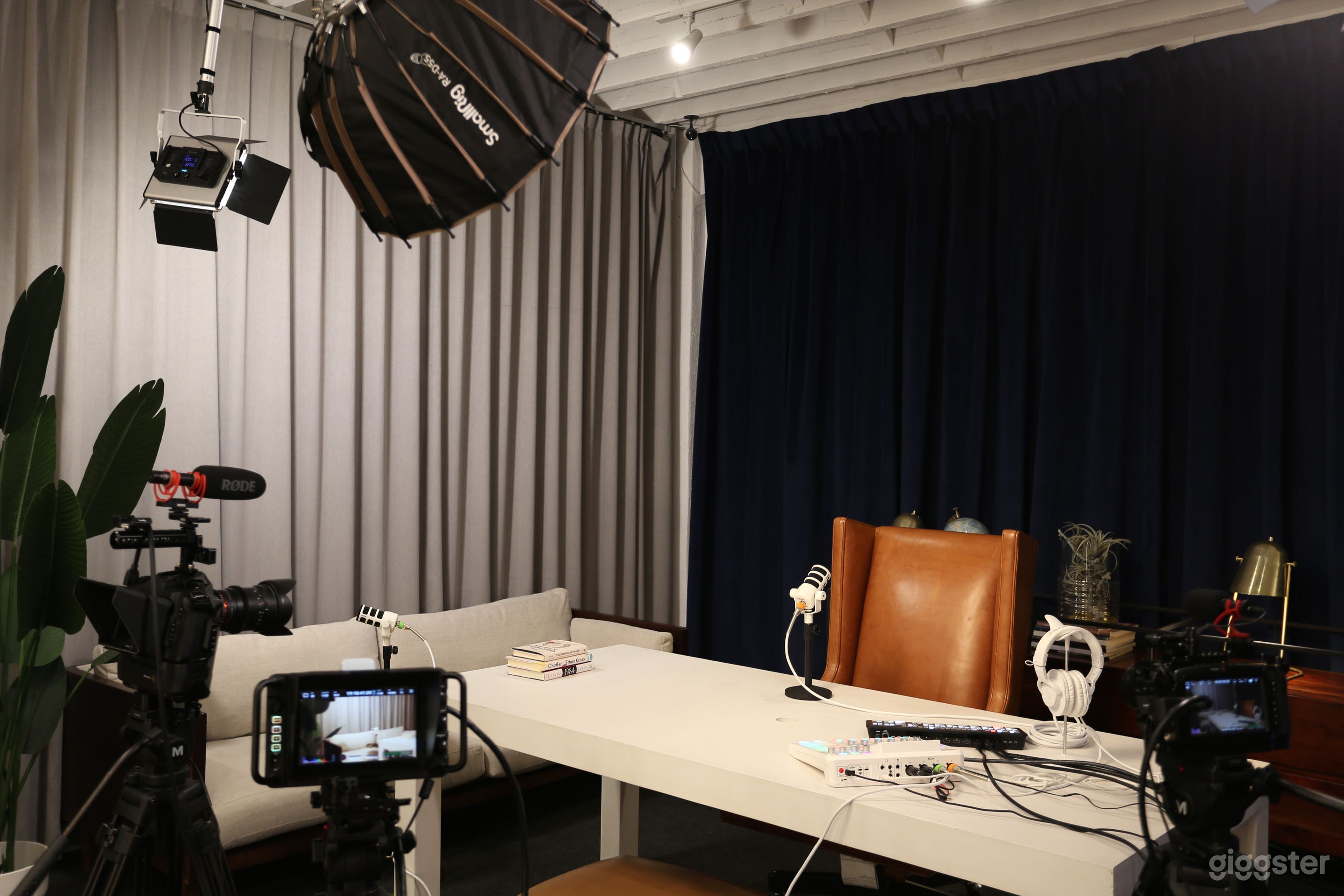 Podcast Studio w/ Leather Chairs &amp; Exec Desk Private Office Photo 4