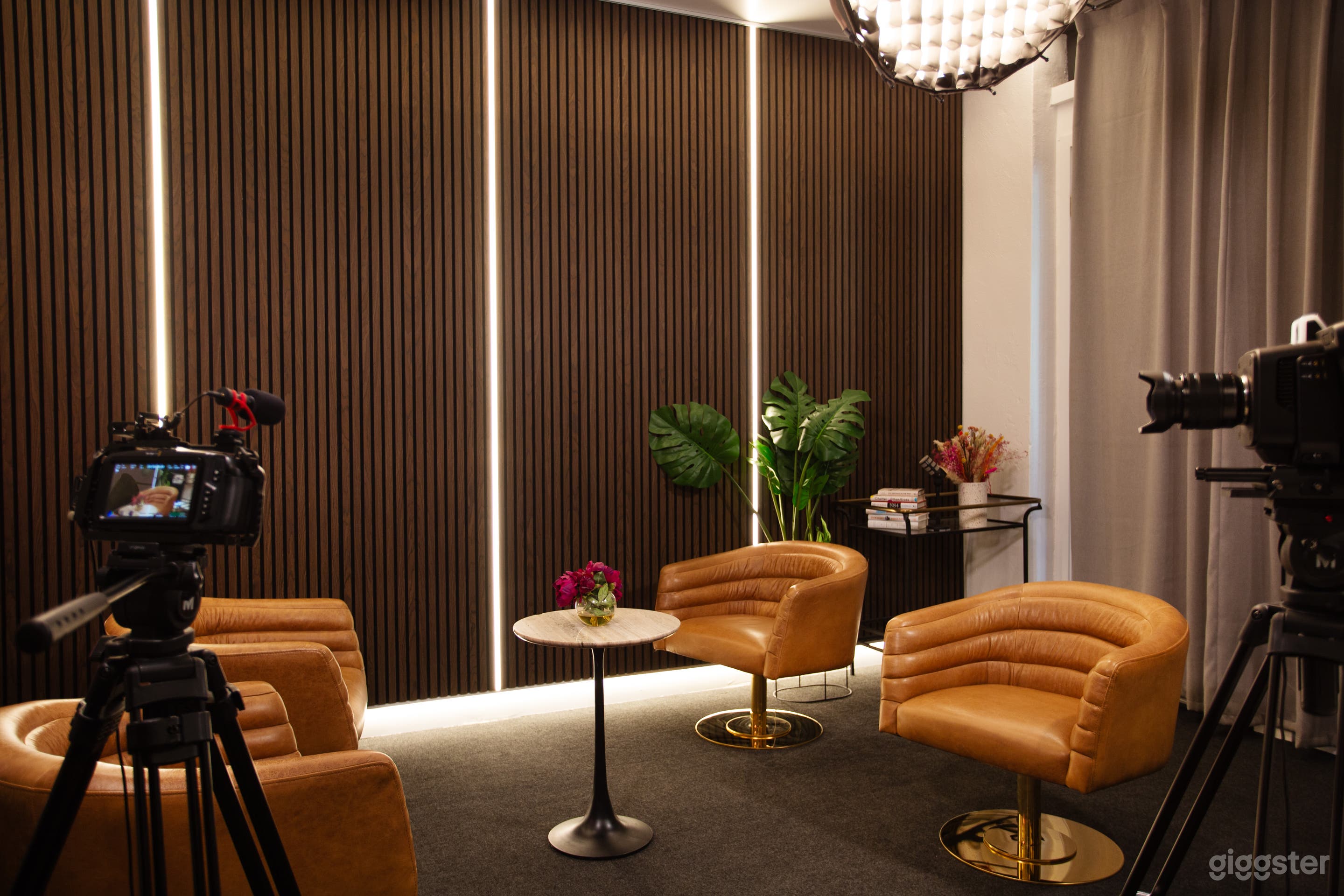 Podcast Studio w/ Leather Chairs &amp; Exec Desk Private Office Photo 1