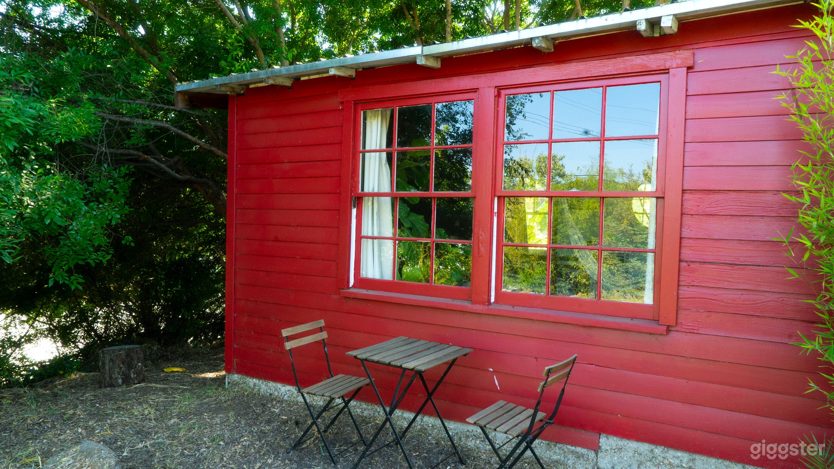 The barn exterior, side view.