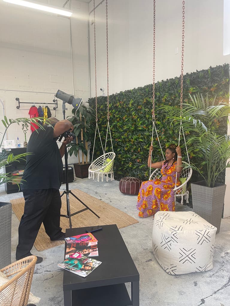  Tropical Custom Wall during a Photo Shoot  