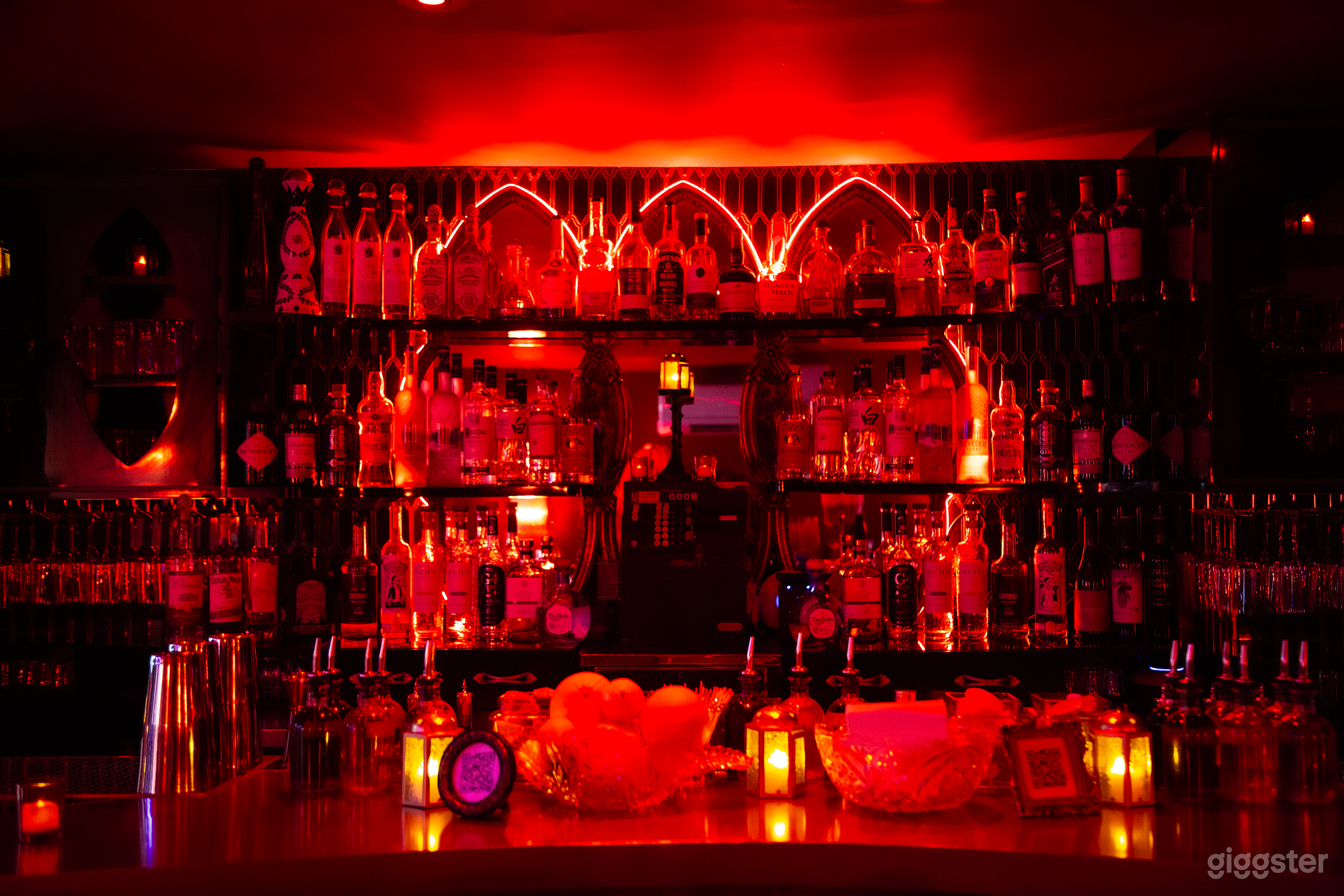 Our new and iconic glowing back bar. 