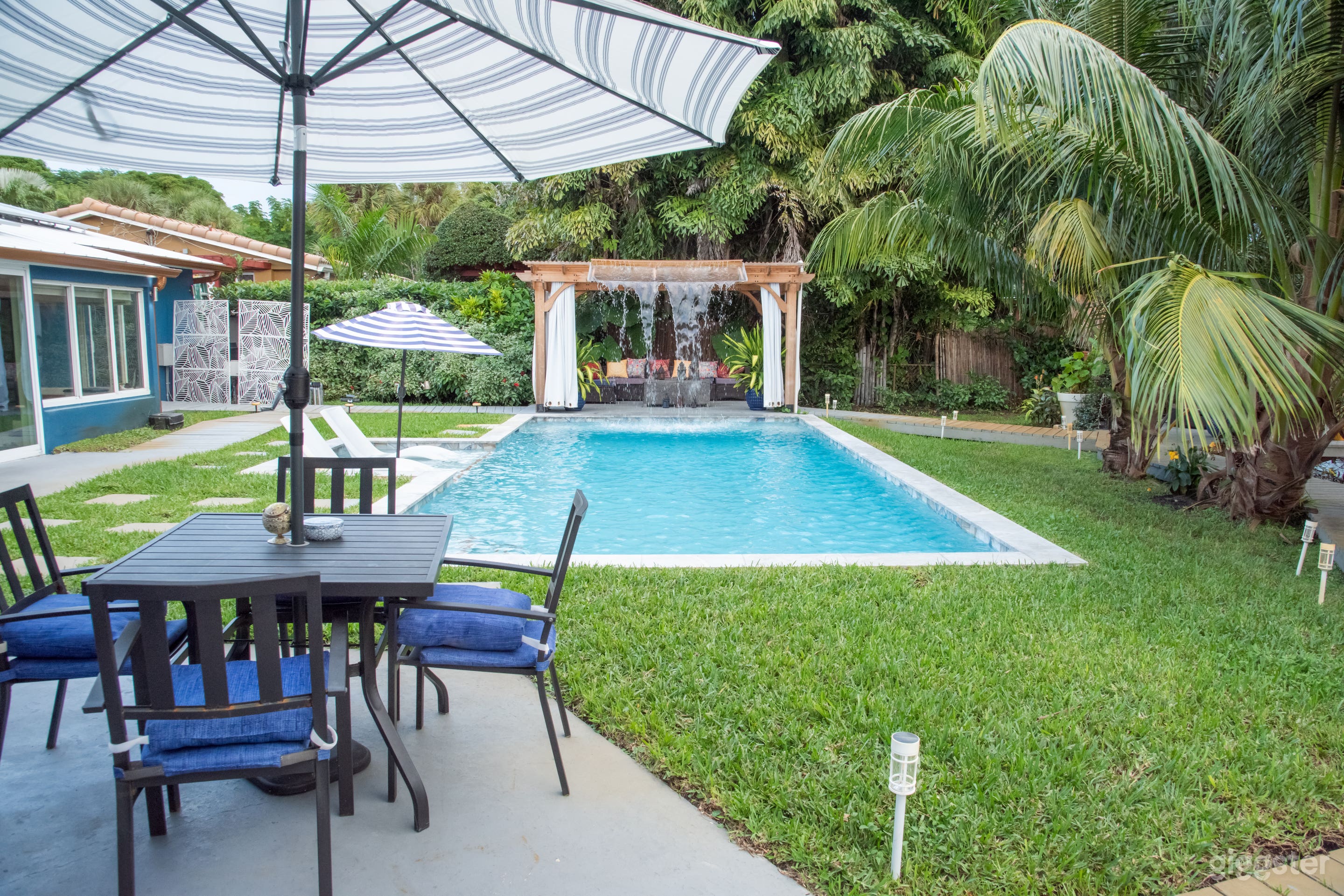 Saltwater Pool with Dual Waterfalls Photo 4